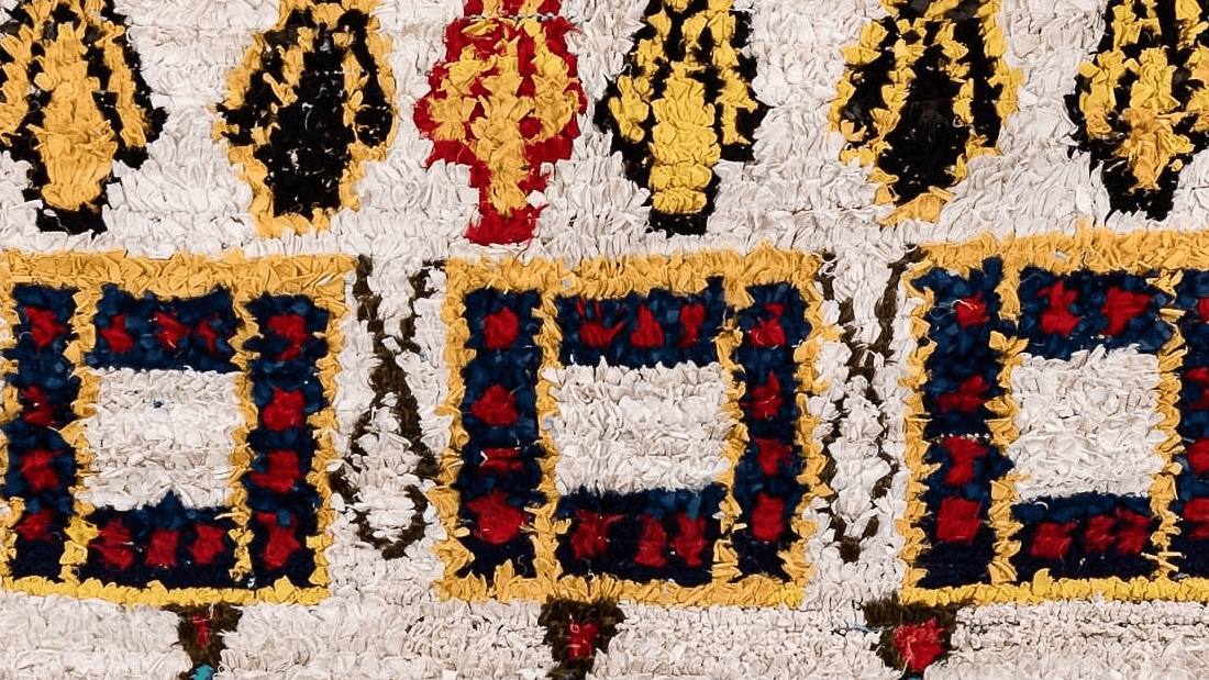 Handmade Wool Boucherouite Rug Custom Size Boho Living Room Decor