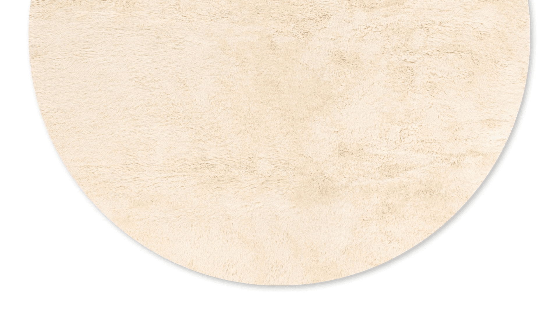 Moroccan Rug Handmade Wool  Round - Ivory Neutral Plush Boho Area Rug for Living Room Bedroom Beni Mrirt
