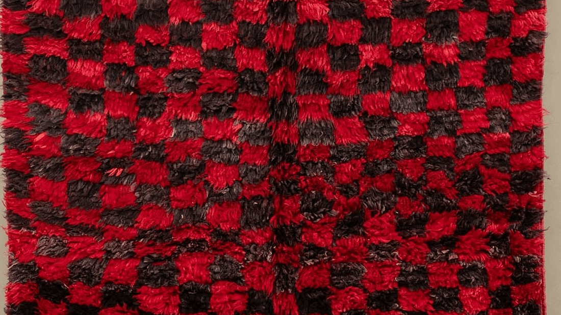 Handmade Wool Boujad Rug Custom Size Boho Bedroom Decor