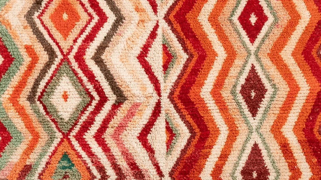 Moroccan Rug Handmade Wool   Ivory Neutral Colorful Boho Area Rug for Living Room Bedroom - Boujad