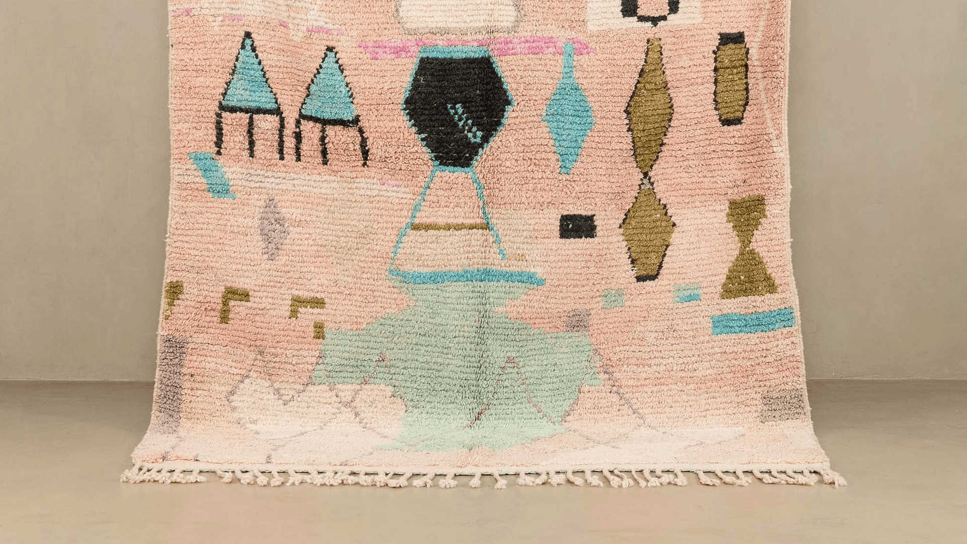 Handmade Wool Boujad Rug Boho Decor Custom Size
