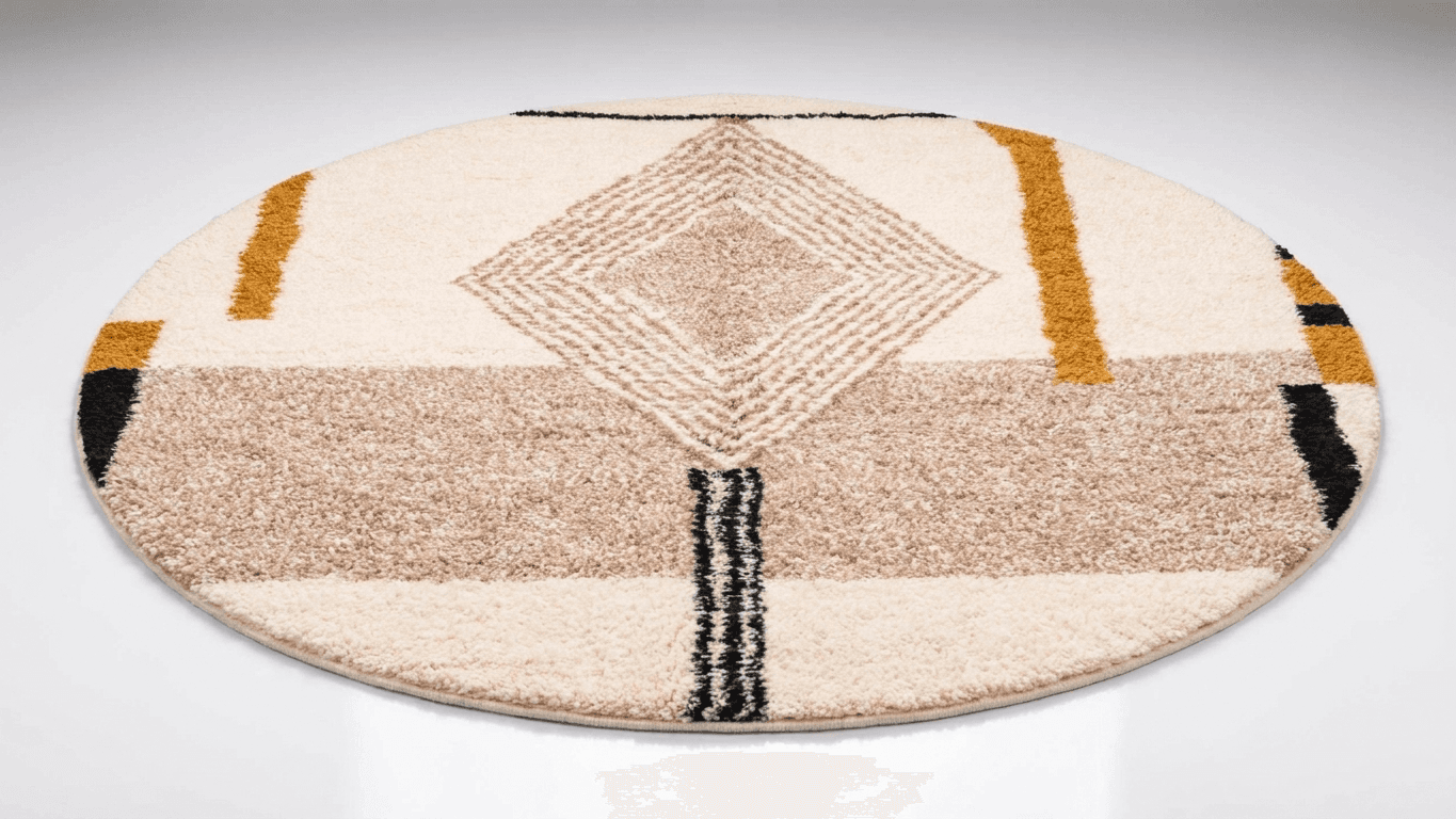 Neutral Geometric Beni Ourain Rug