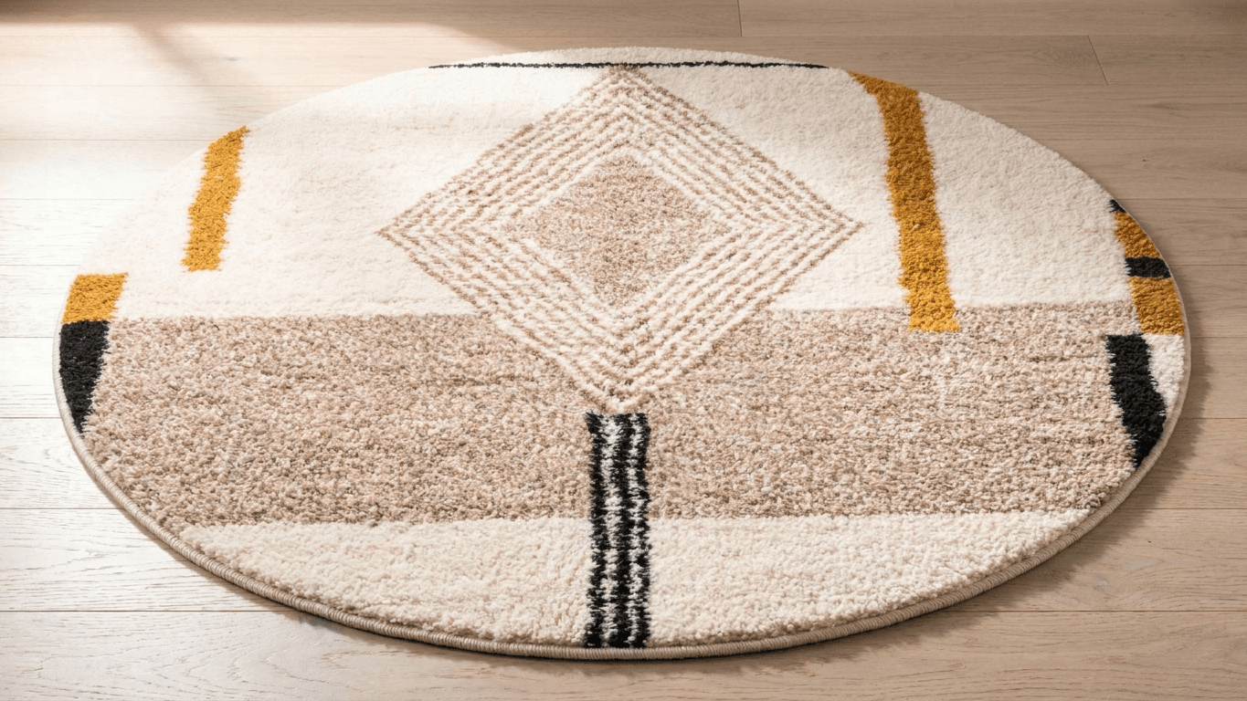 Neutral Geometric Beni Ourain Rug