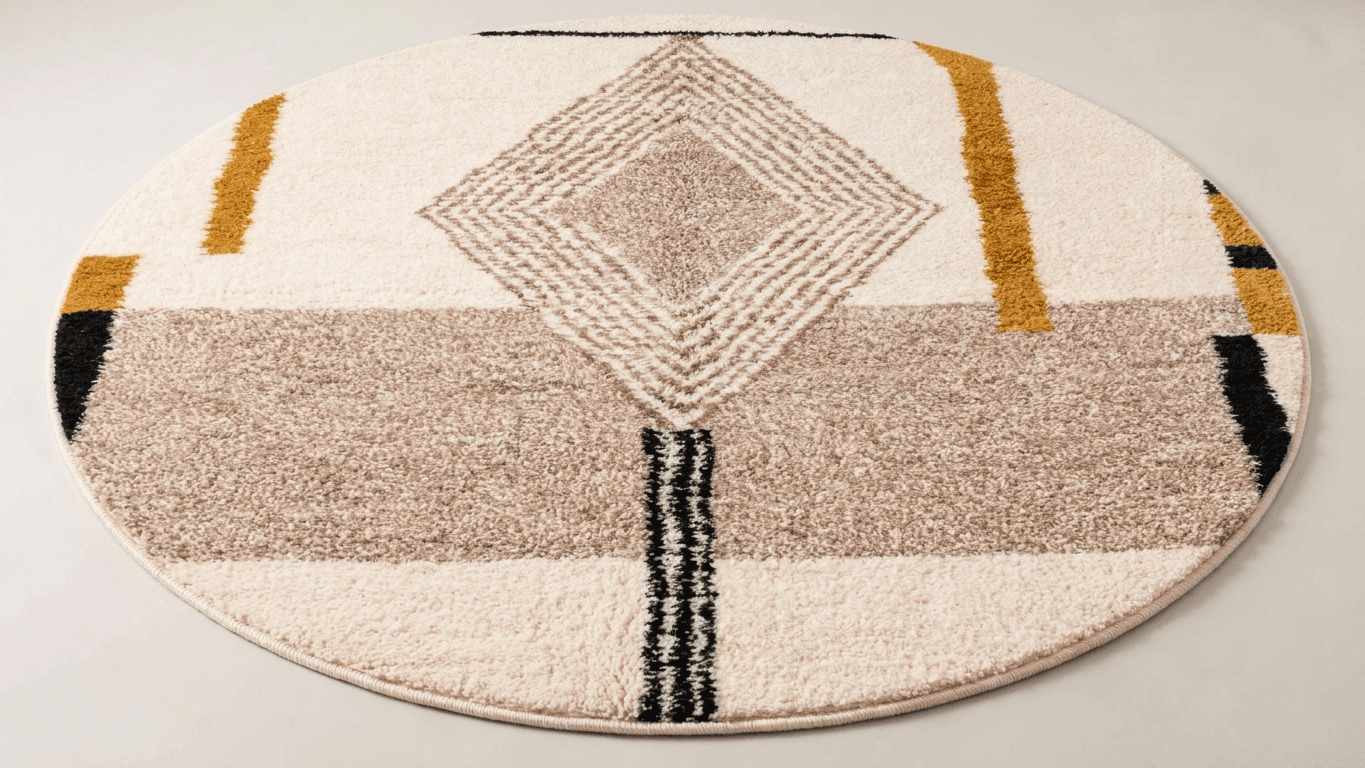 Neutral Geometric Beni Ourain Rug