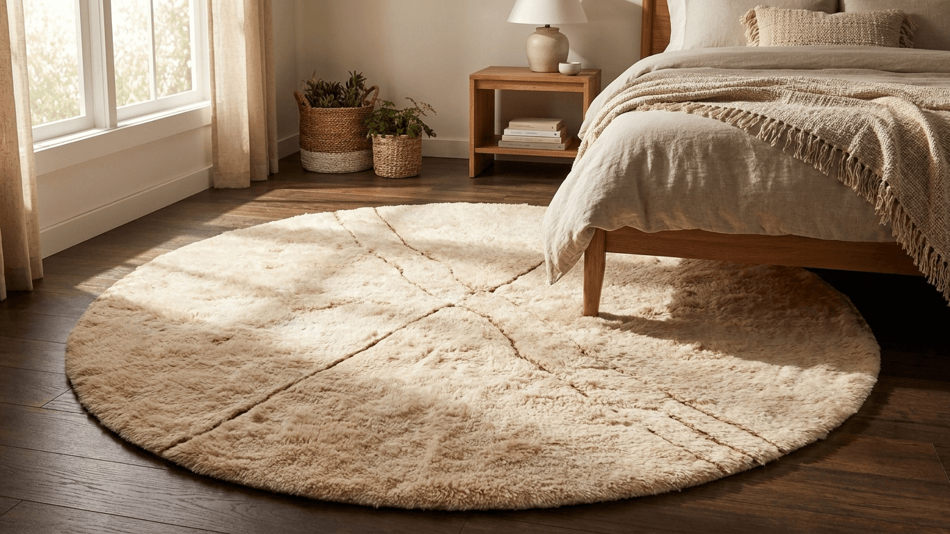 Handmade Wool Rugs Custom Size Boho Beni Mrirt Living Room