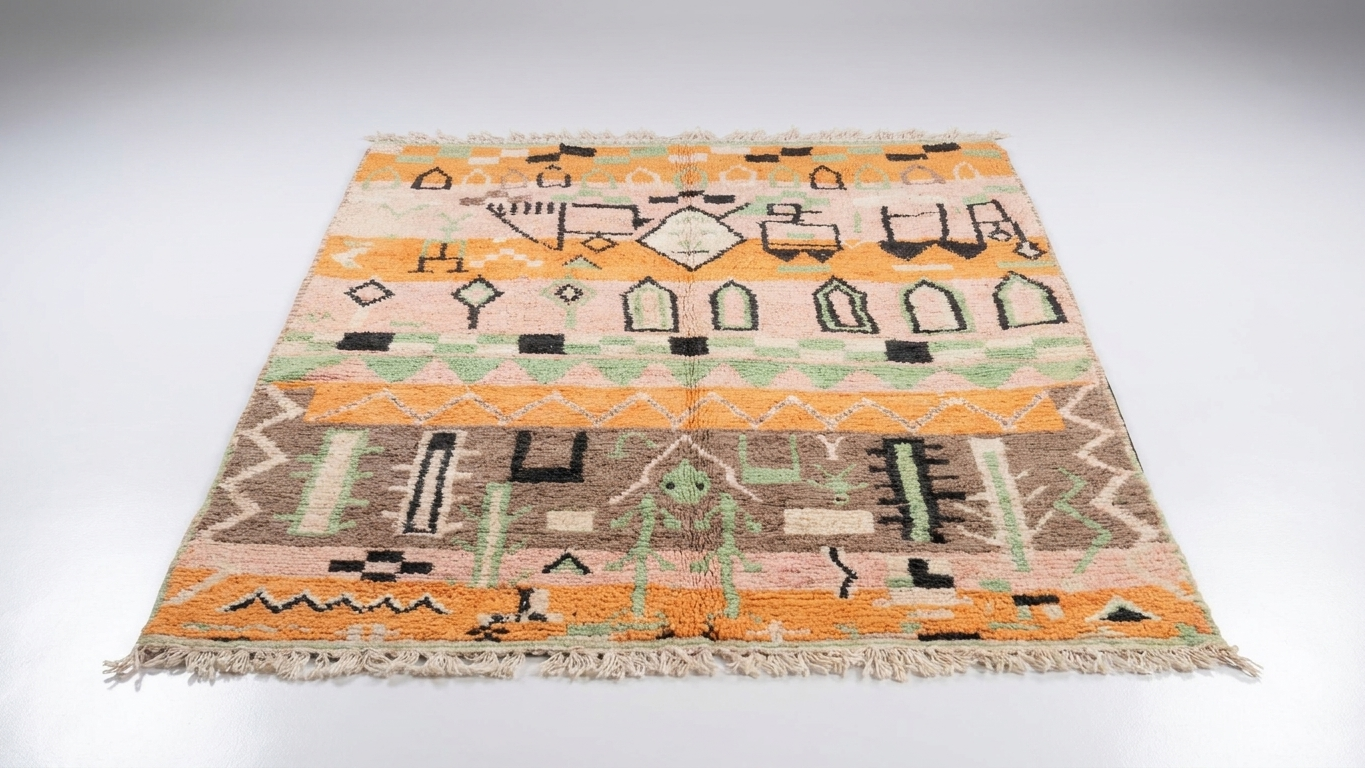 Handmade Wool Rugs Boujad Custom Boho Living Room