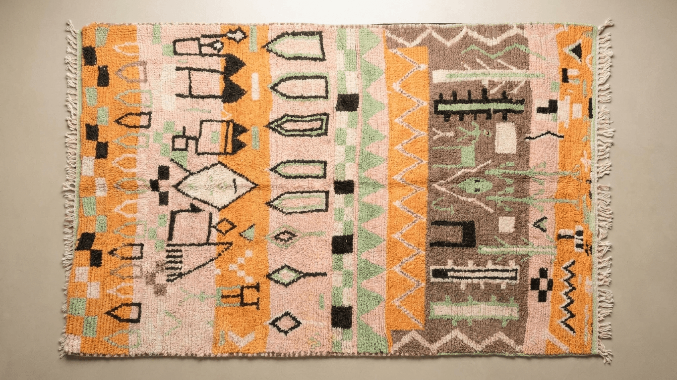 Handmade Wool Rugs Boujad Custom Boho Living Room