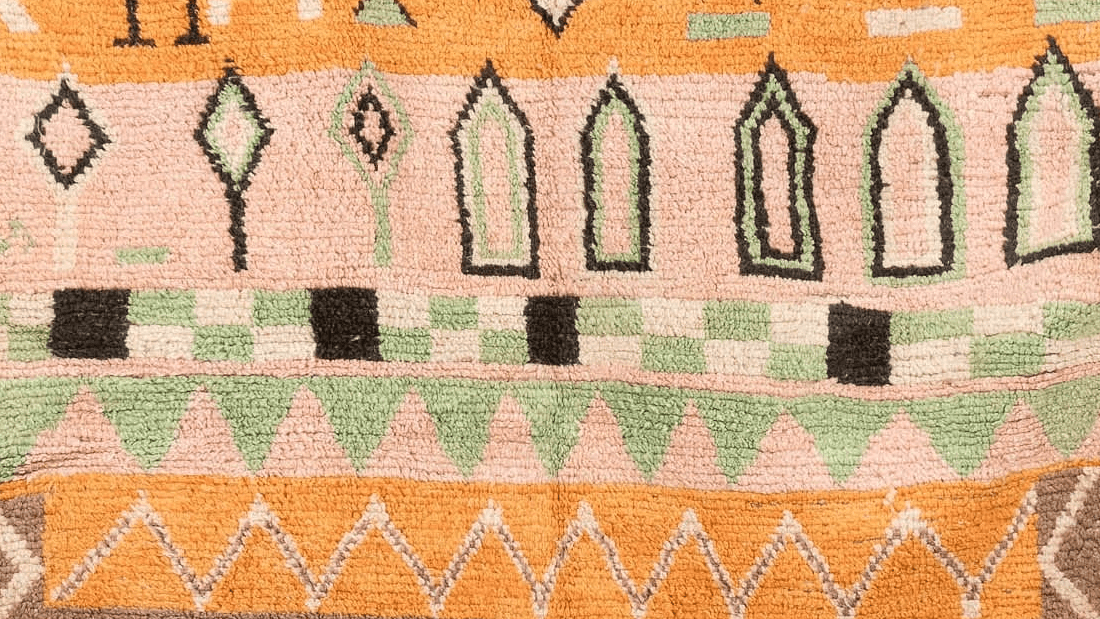 Handmade Wool Rugs Boujad Custom Boho Living Room