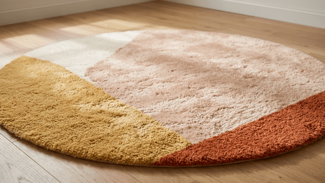 Handmade Wool Rug Beni Mrirt Boho Modern Custom Size Tangerine Dream