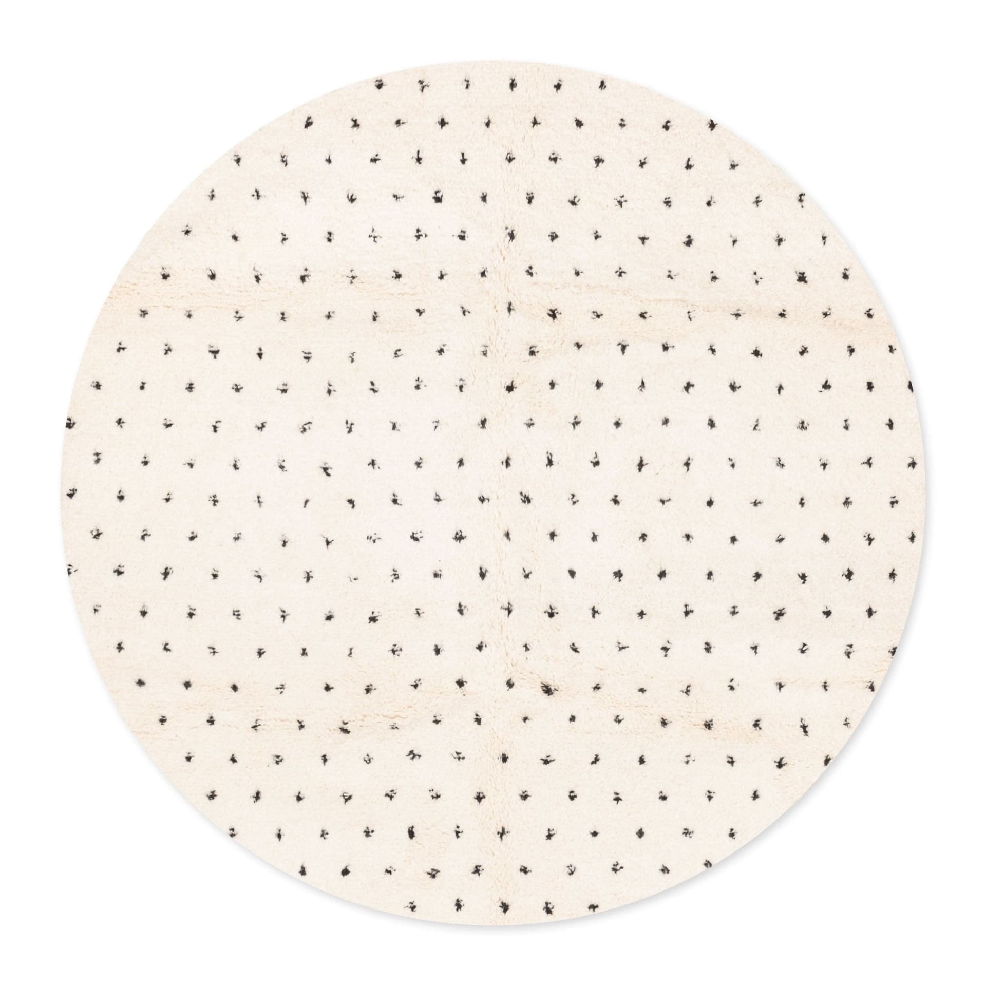 Ivory Speckled Round Beni Ourain Rug