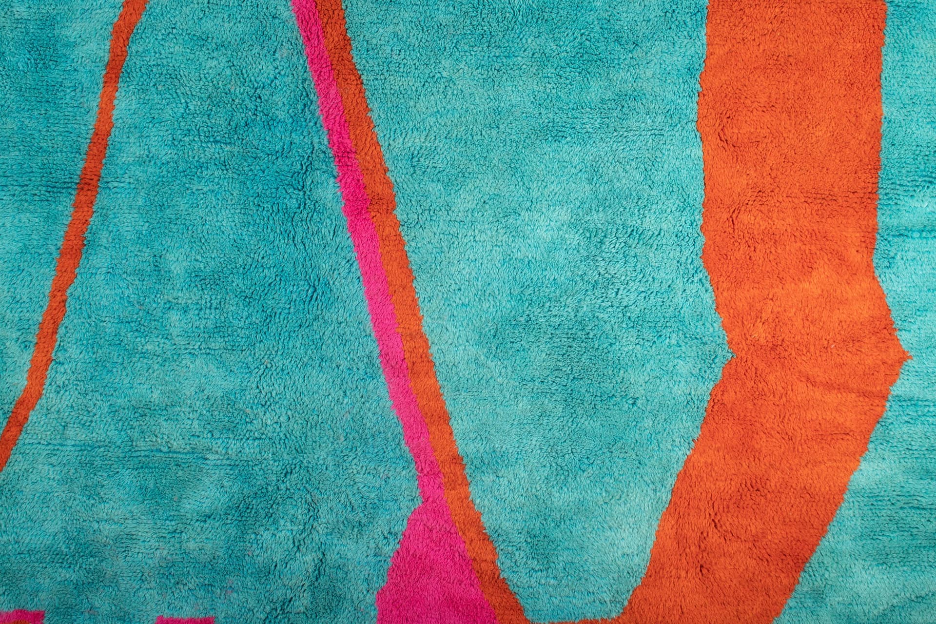 Turquoise Abstract Beni Mrirt Rug