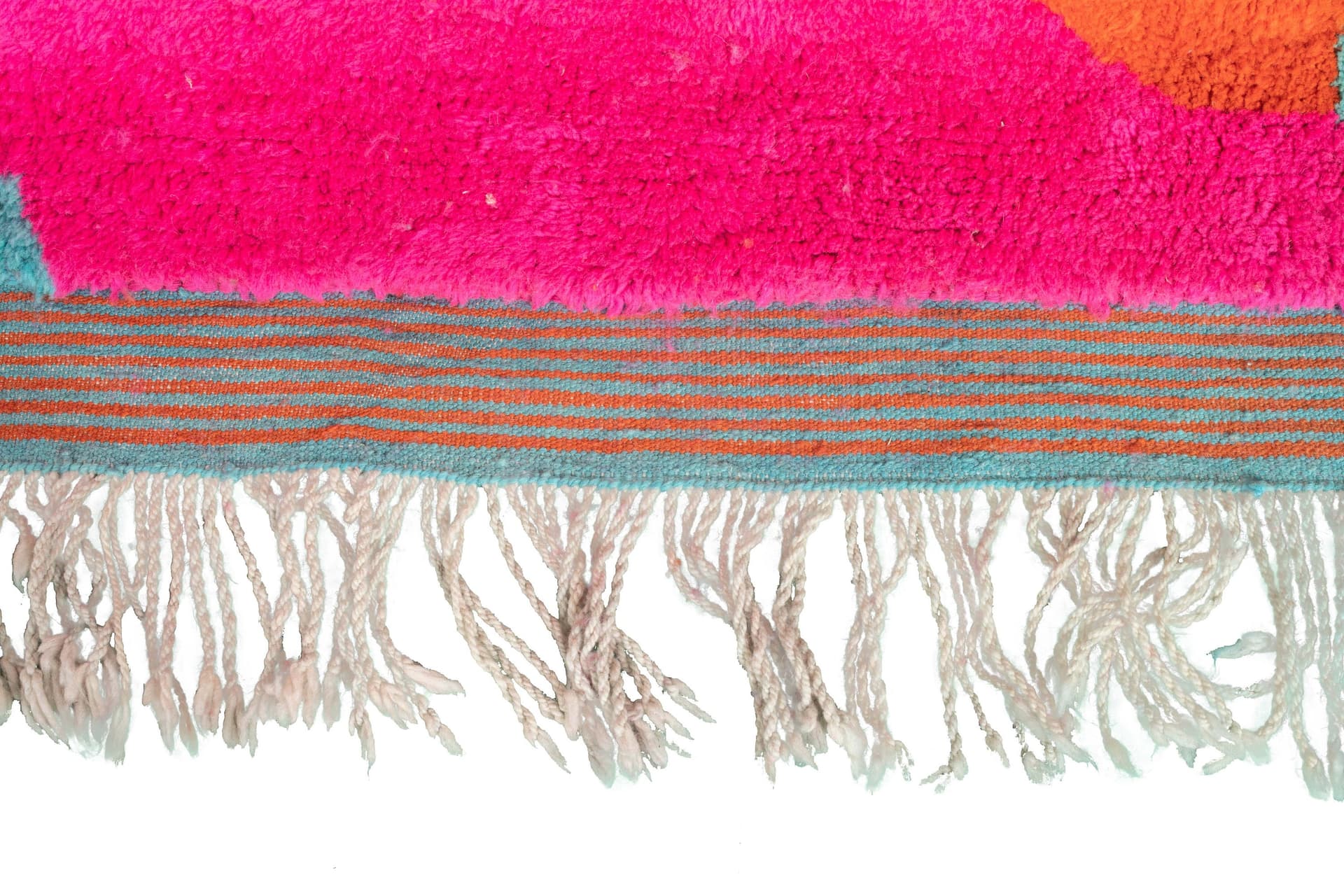 Turquoise Abstract Beni Mrirt Rug