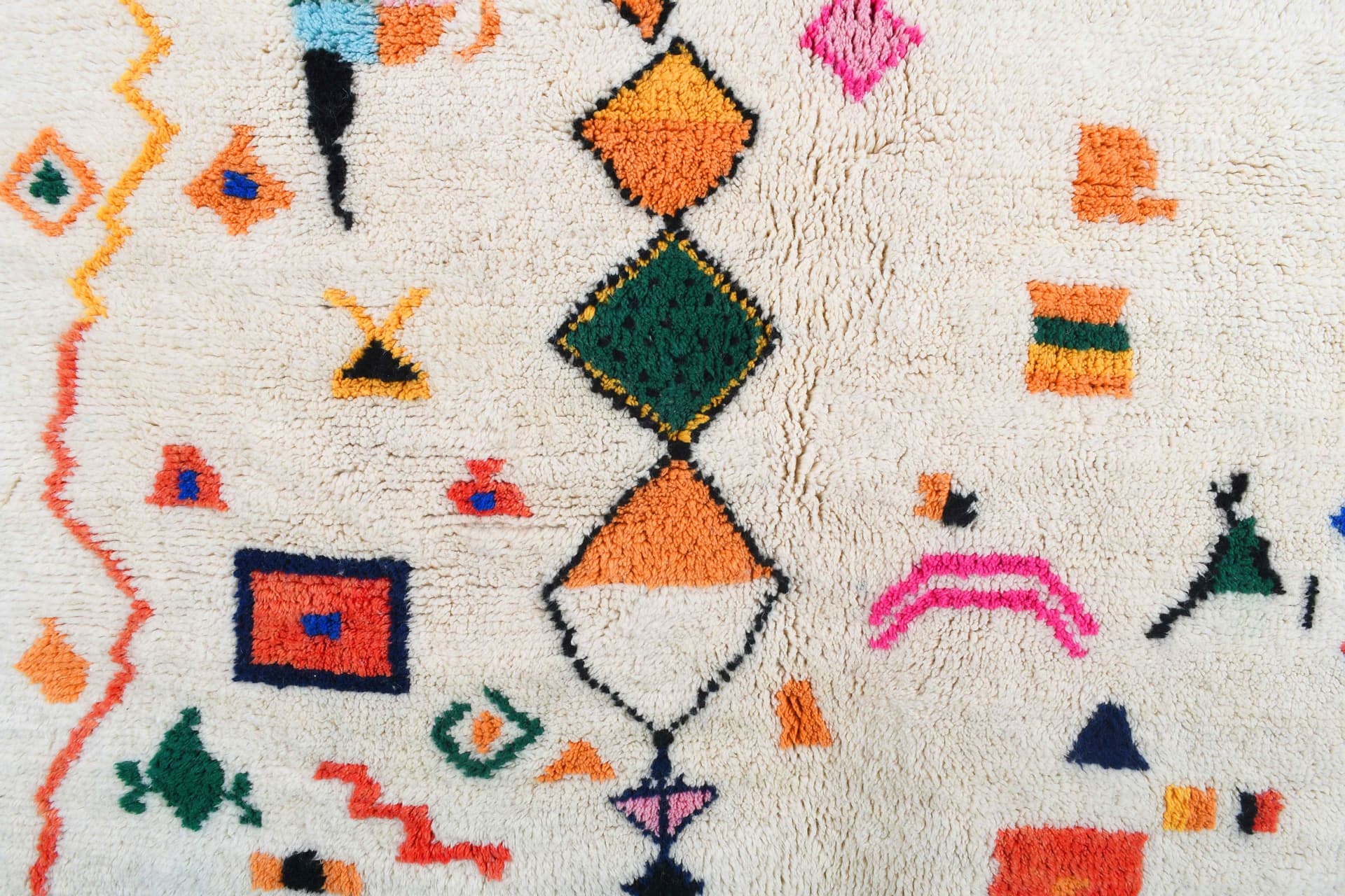 Cream Zigzag Azilal Rug