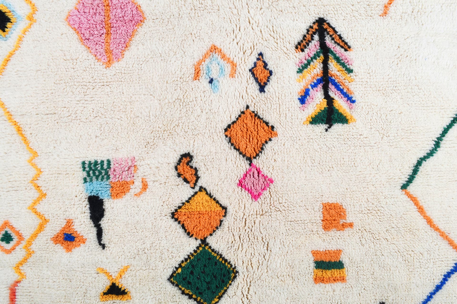 Cream Zigzag Azilal Rug