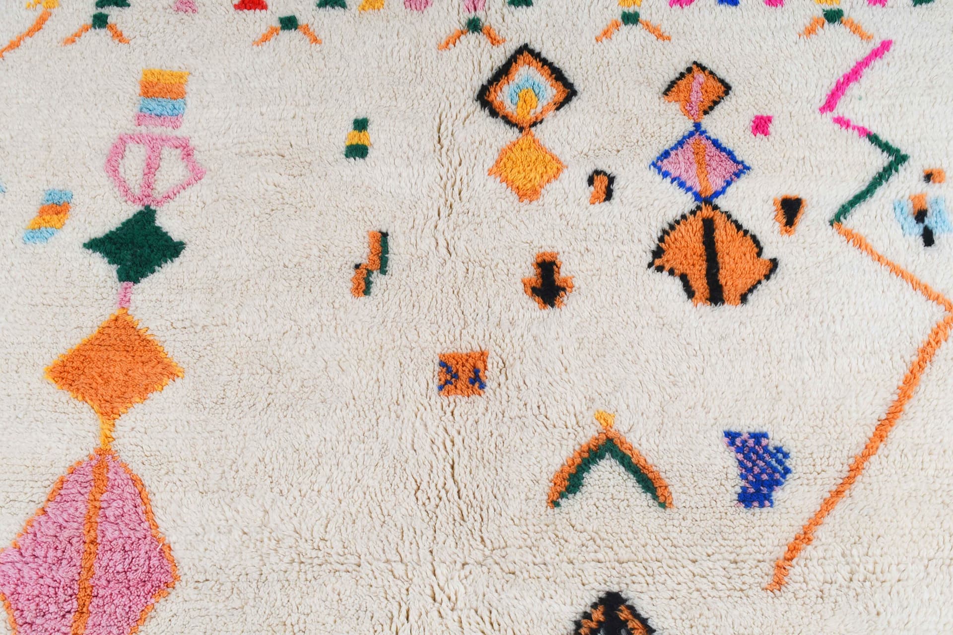 Cream Zigzag Azilal Rug