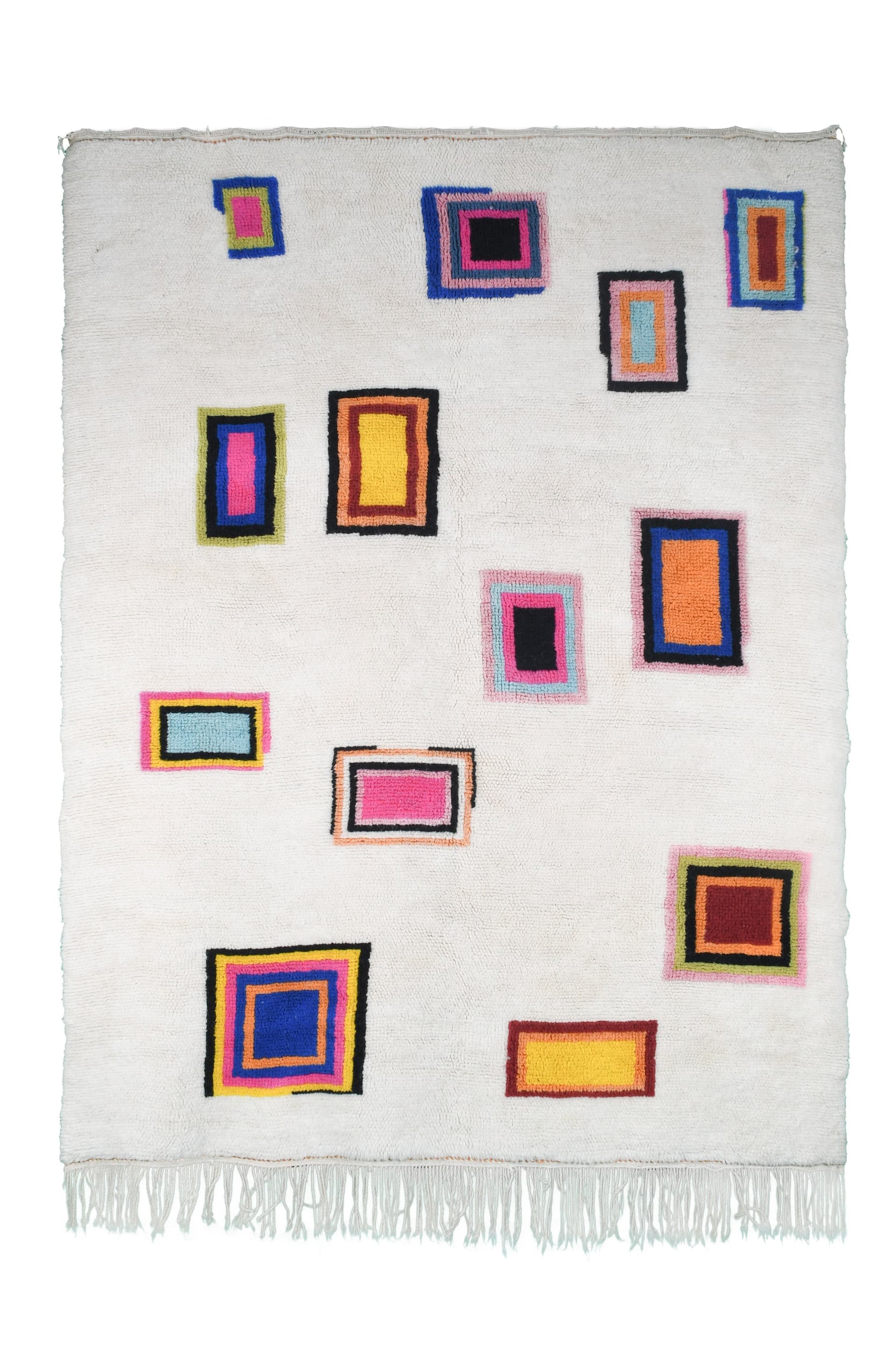 Ivory Framed Rectangle Beni Mrirt Rug