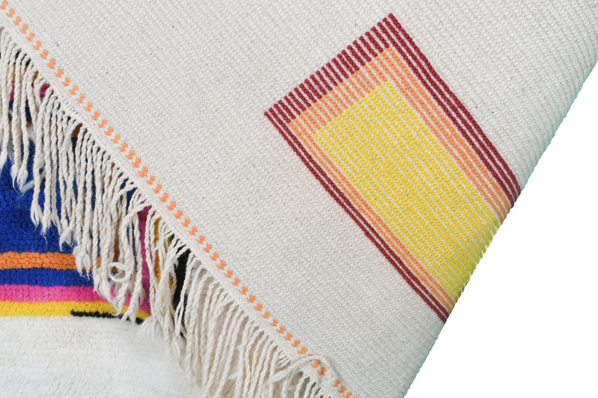 Ivory Framed Rectangle Beni Mrirt Rug