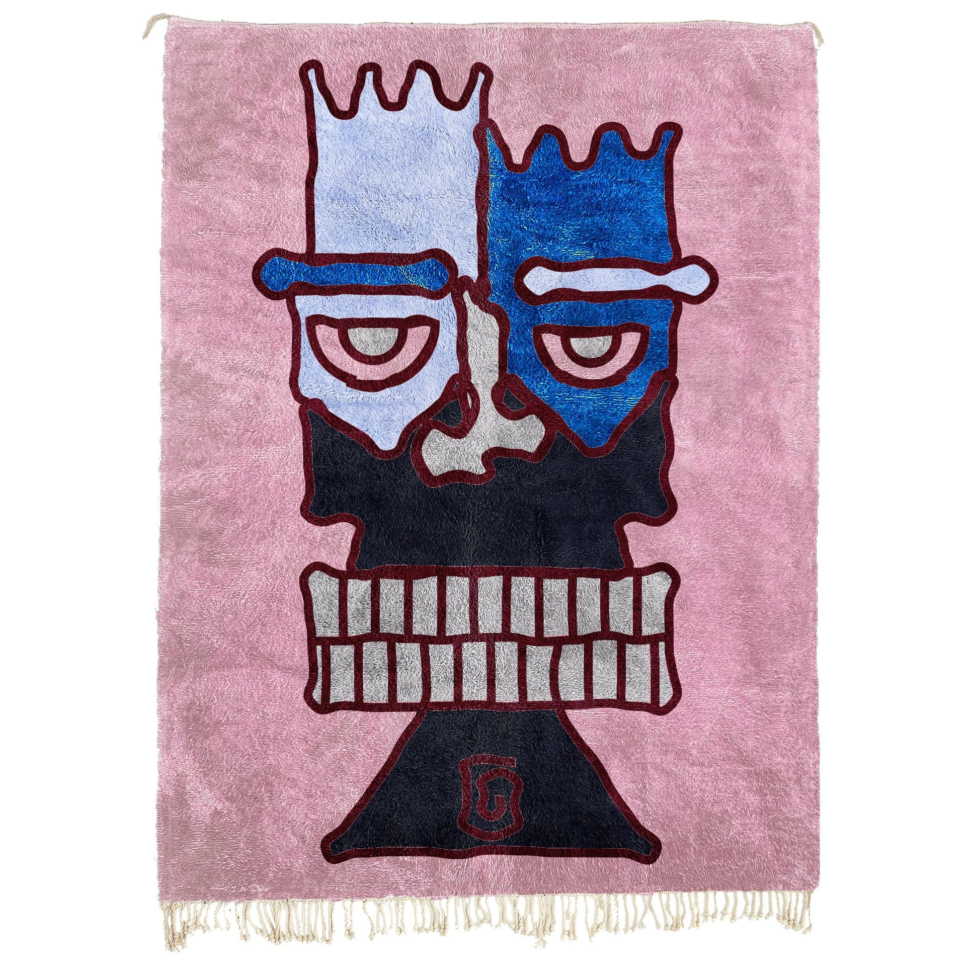 Pink Face Motif Rug
