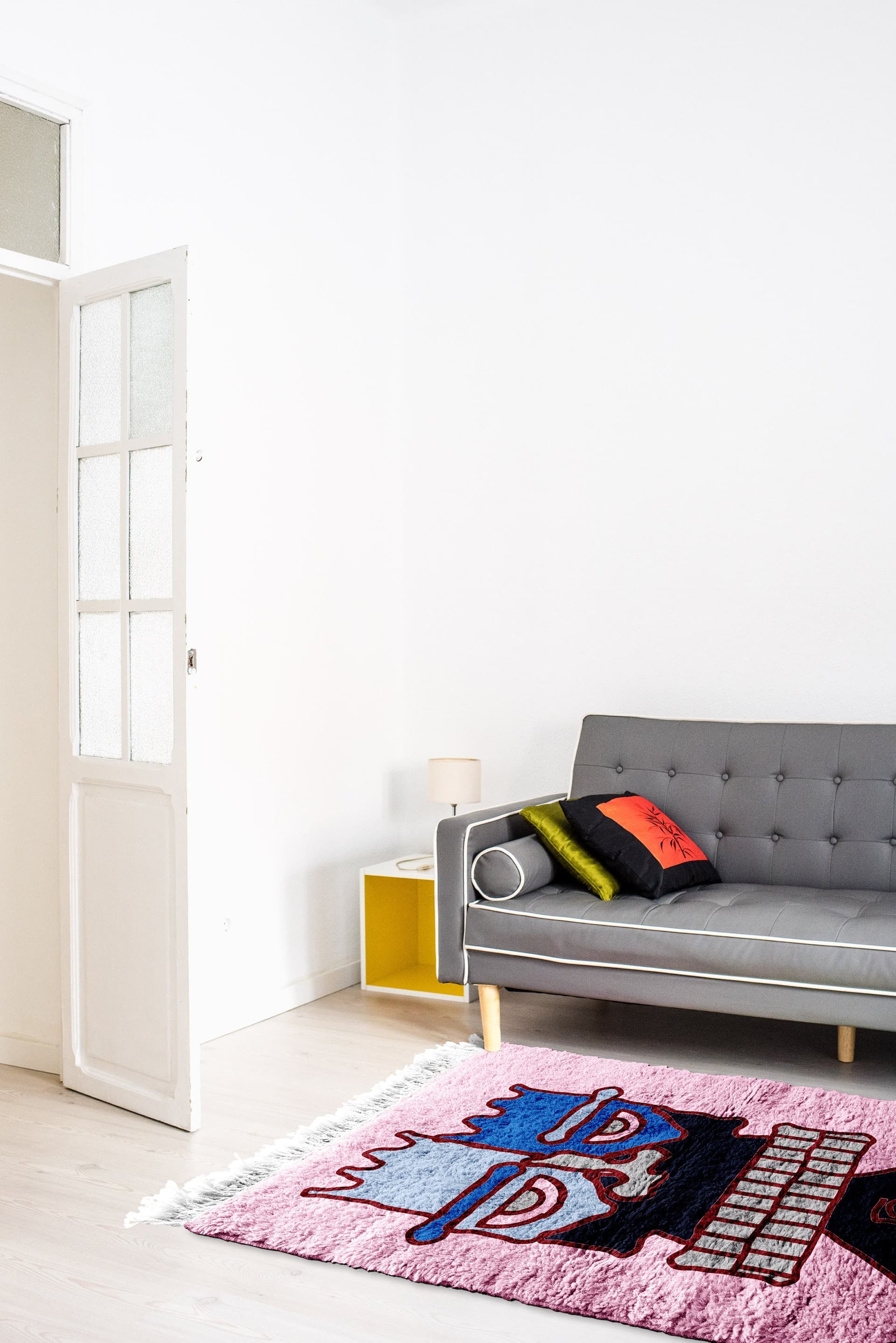 Pink Face Motif Rug
