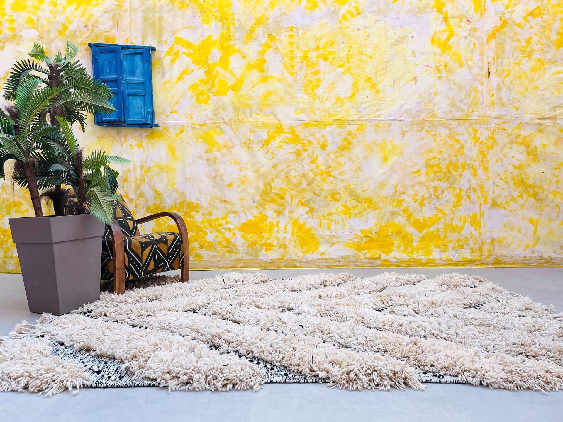 Fluffy Beni ourain rug, Authentic Moroccan rug, Berber carpet, Genuine Wool rug, Handmade rug, Beni ourain style, Area rug, Tapis berbere,