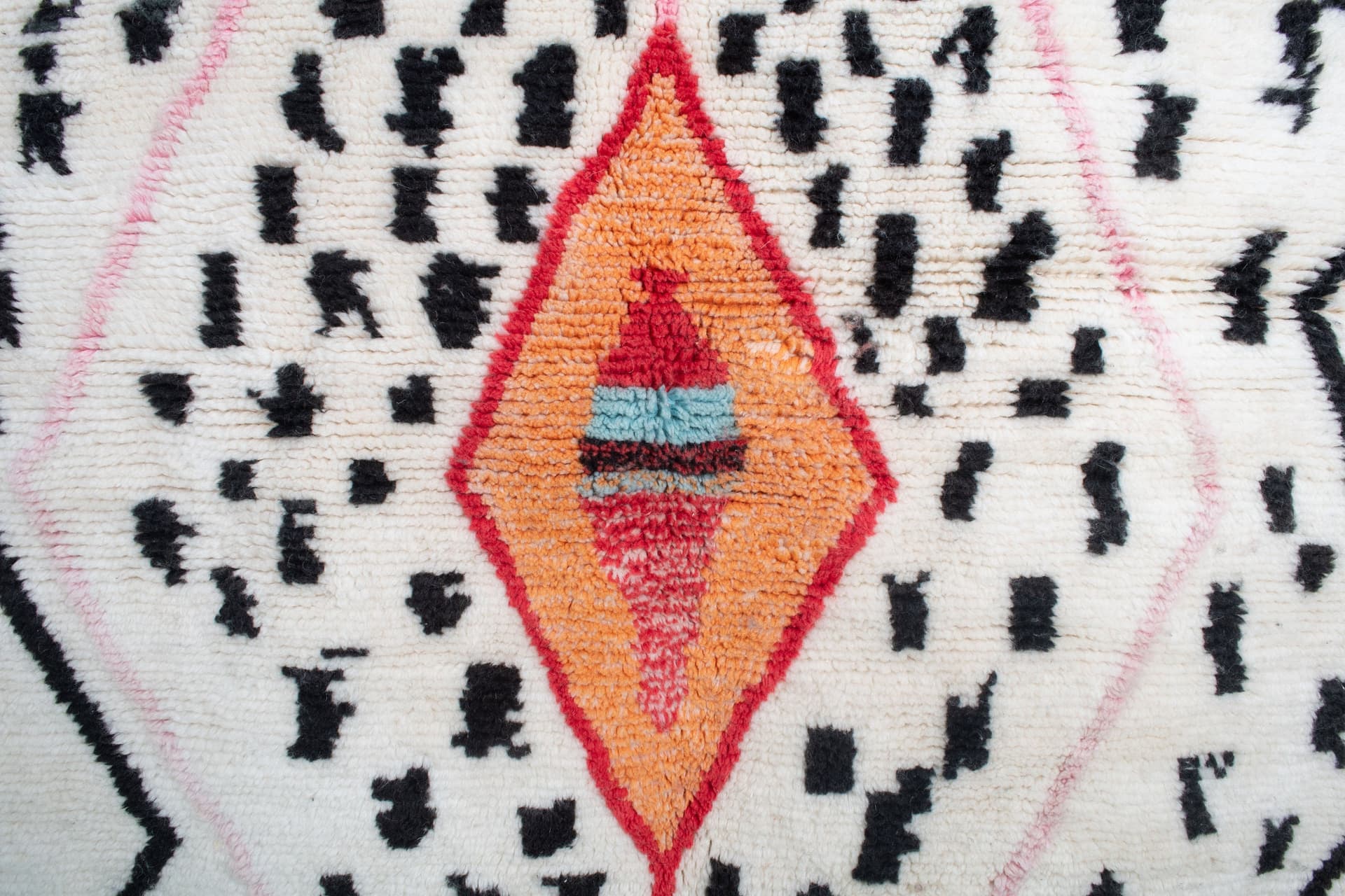 Cream Pink Diamond Azilal Rug