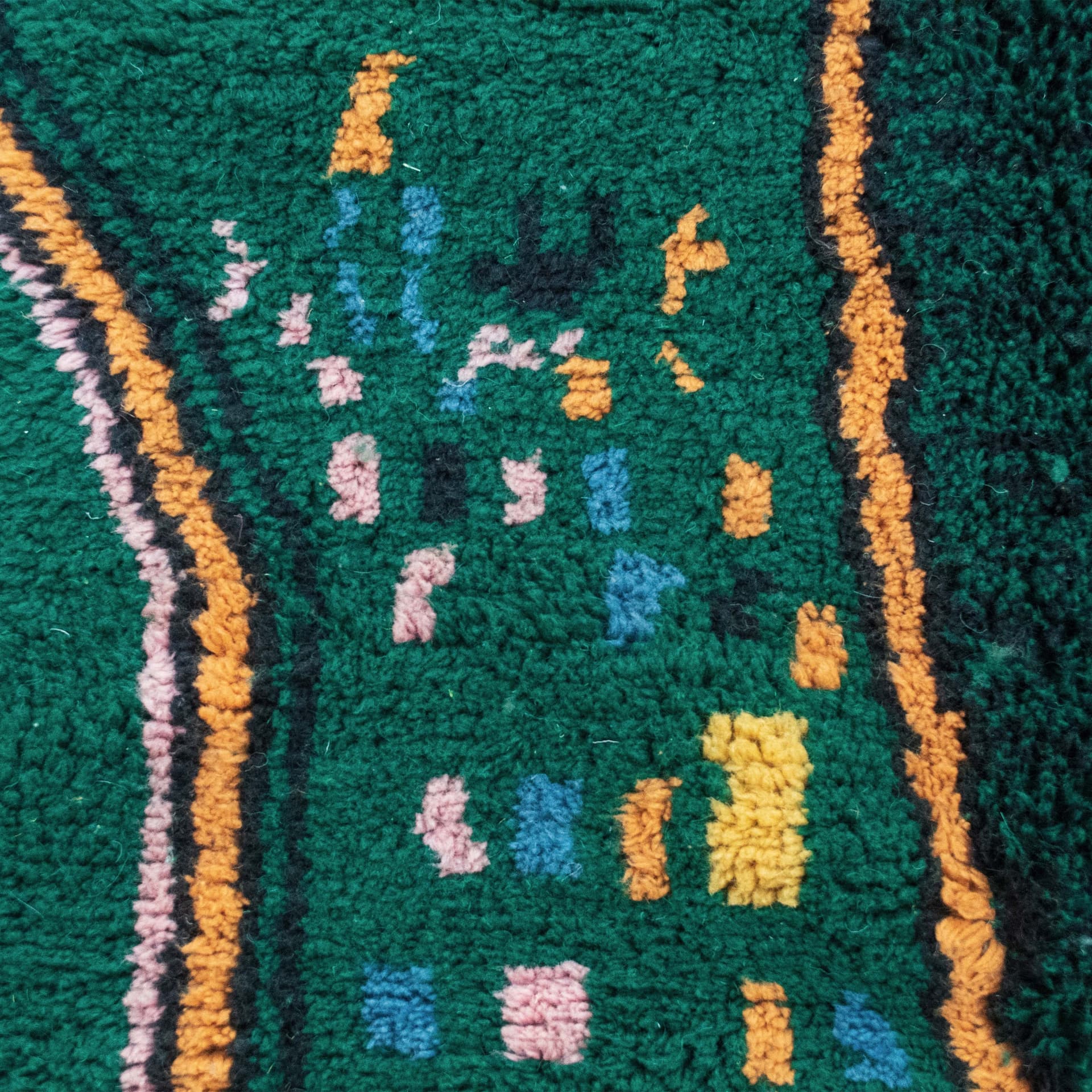 Emerald Abstract Linework Rug