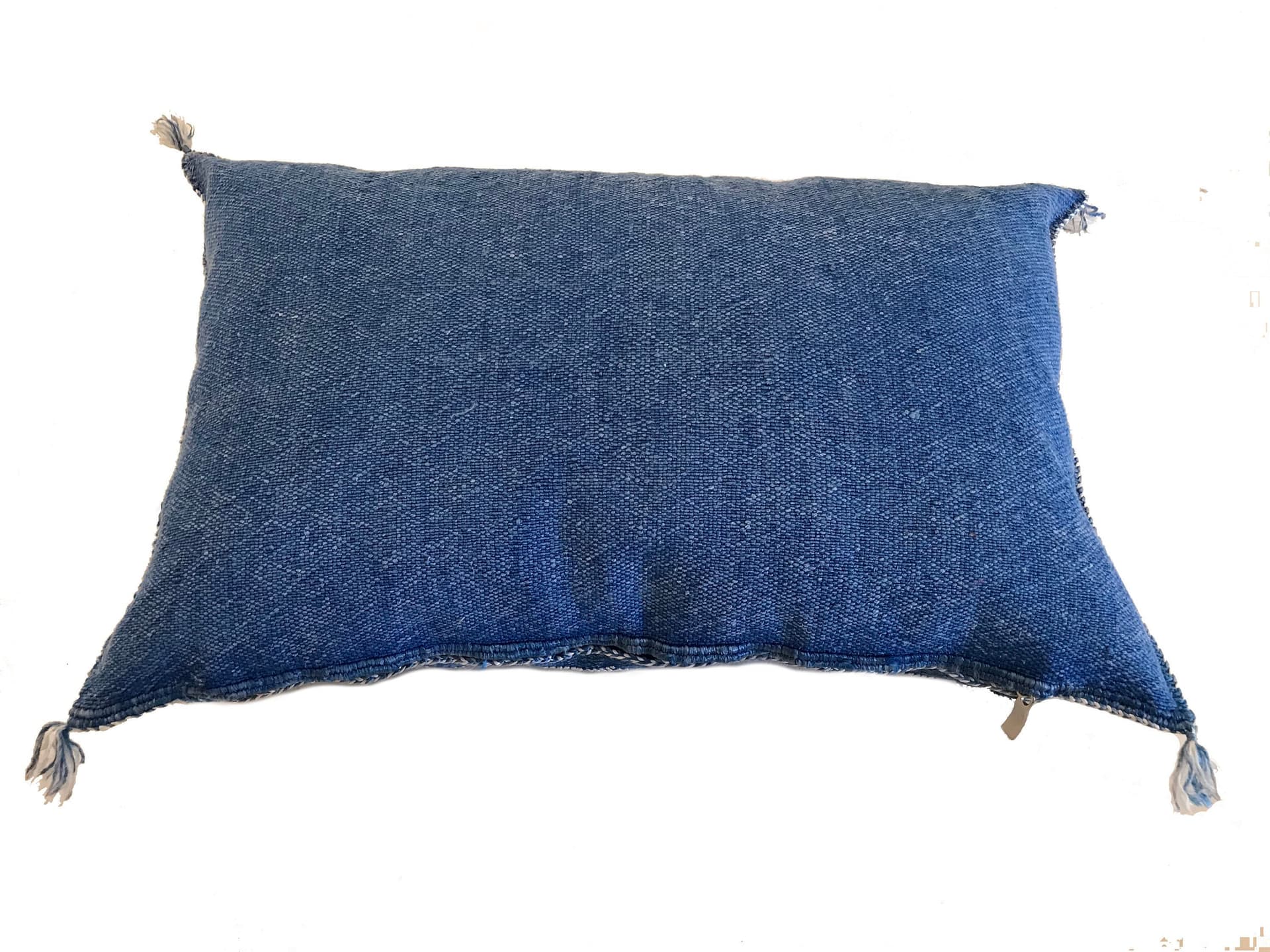 Blue silk pillow, Moroccan Sabra cushion, handmade cactus silk pillow, Berber Sabra cushion, Pillow Throw, Moroccan Lumbar Sabra Cushion