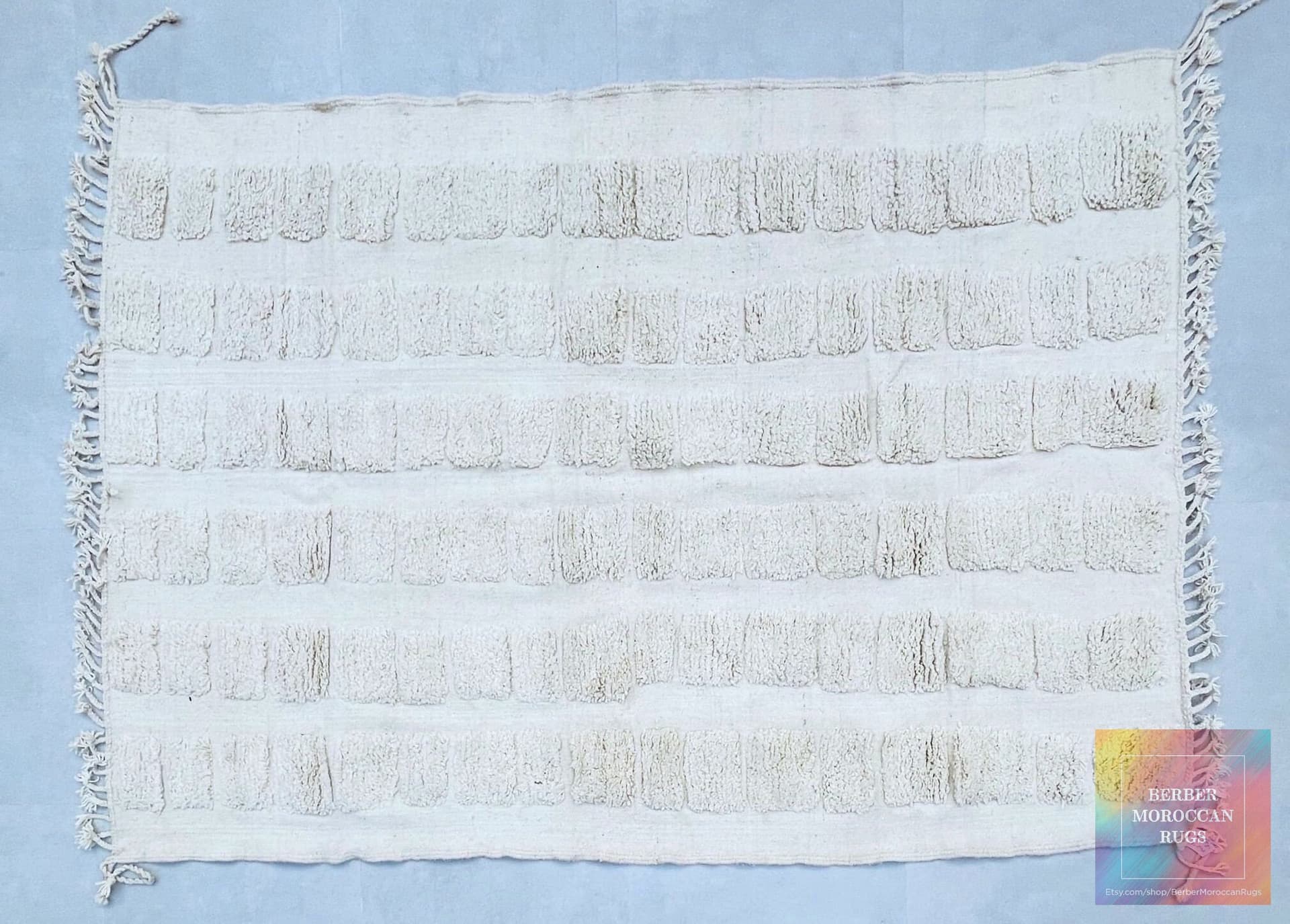 Neutral Grid Beni Ourain Rug
