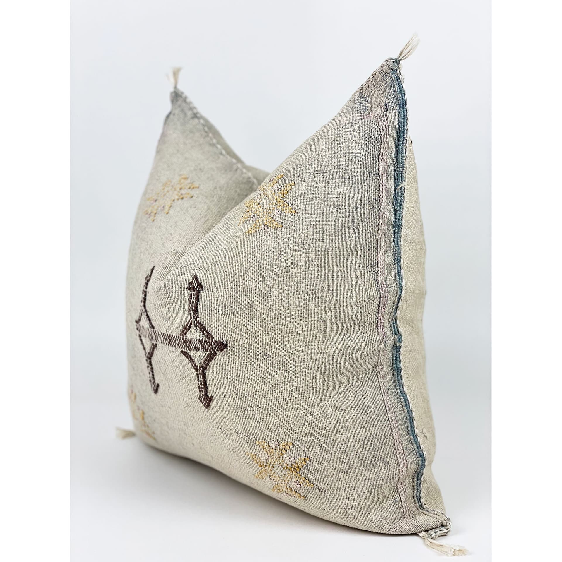 Beige Moroccan Cactus Silk Pillow ALL SIZES