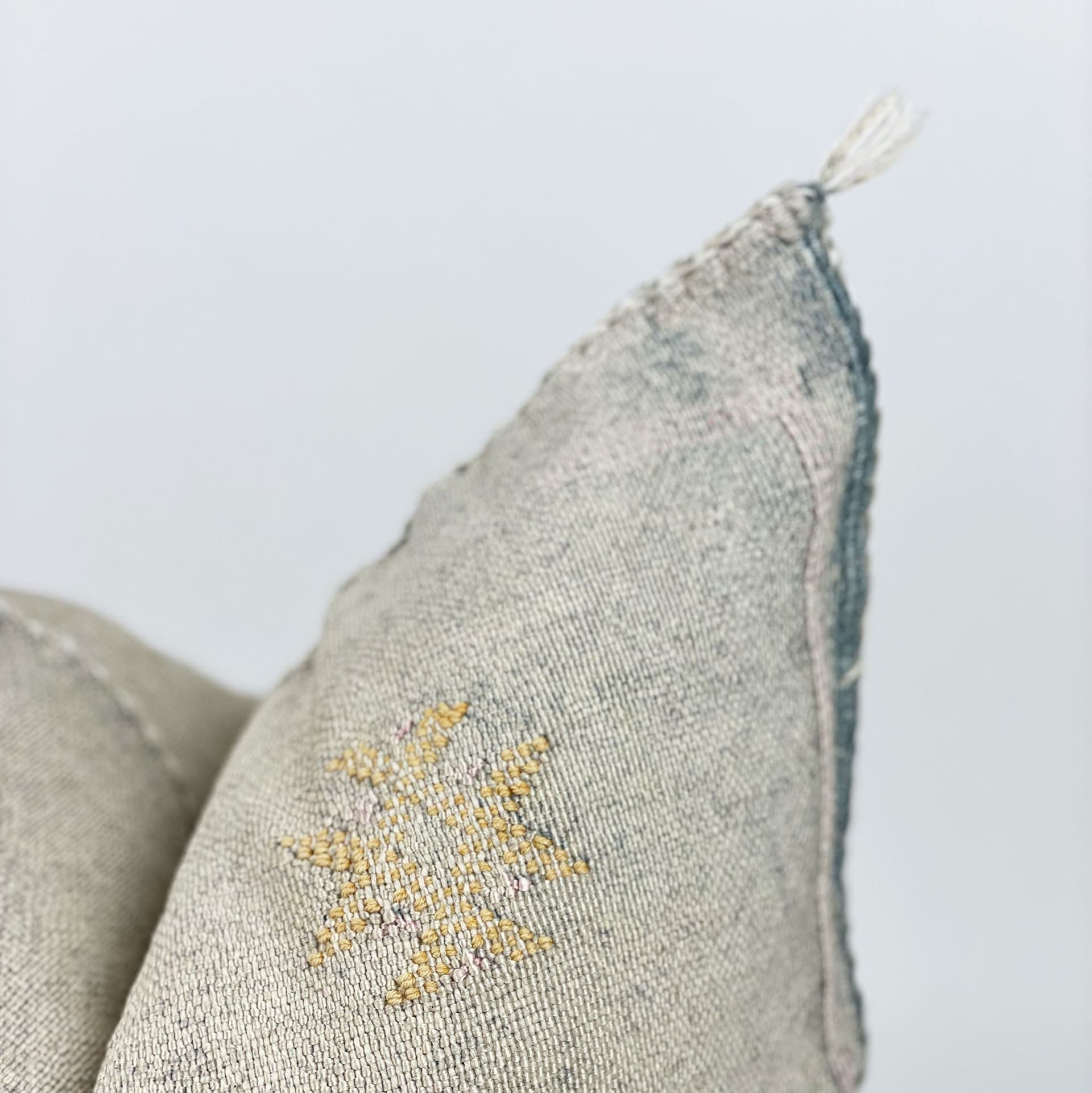 Beige Moroccan Cactus Silk Pillow ALL SIZES