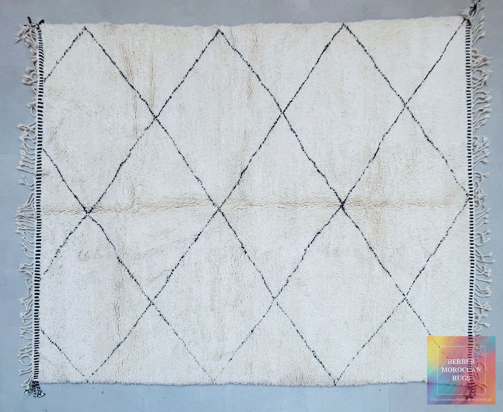 Ivory Crossing Diamond Beni Ourain Rug