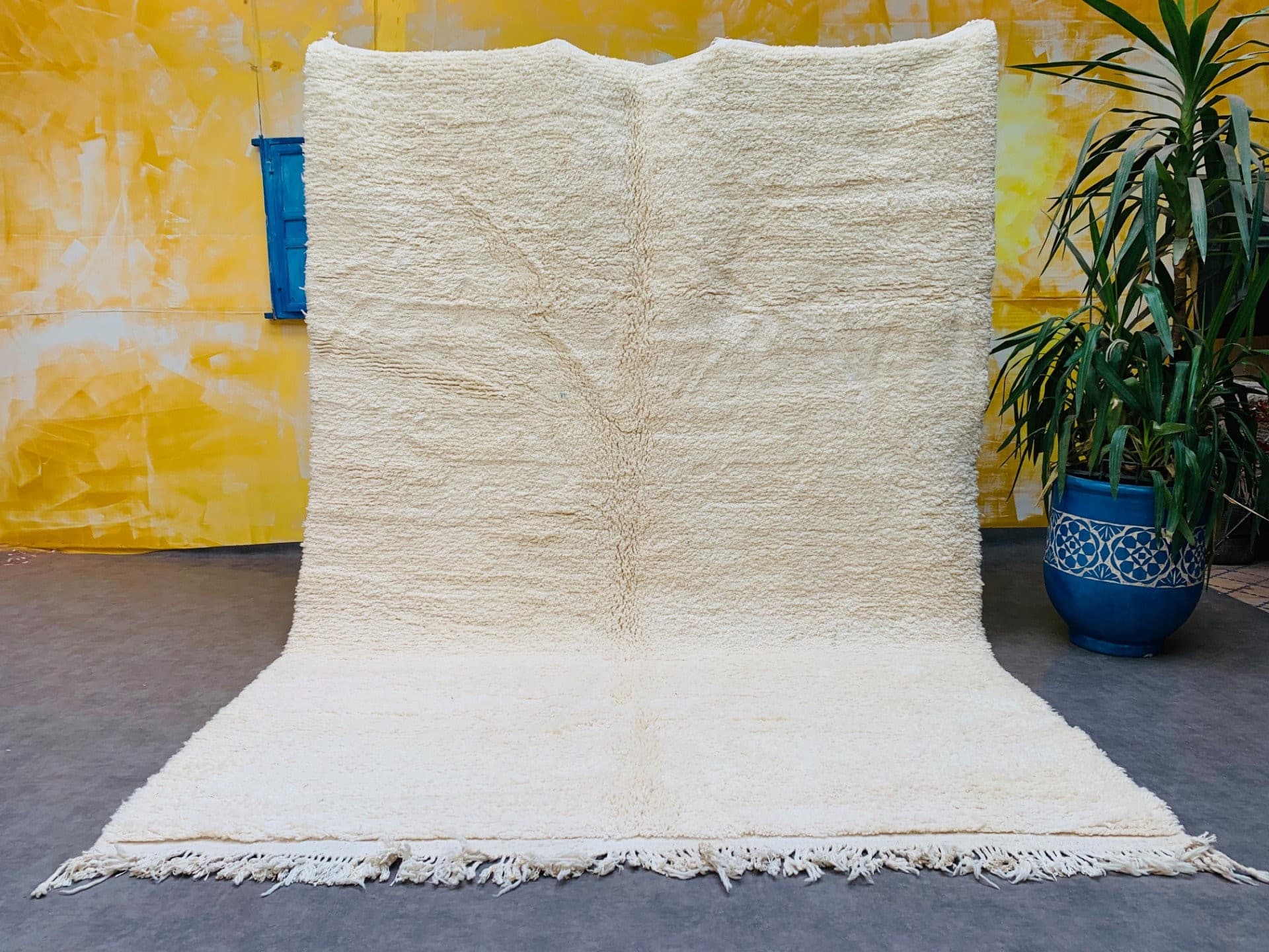 Beni ourain white carpet, Berber Moroccan rug