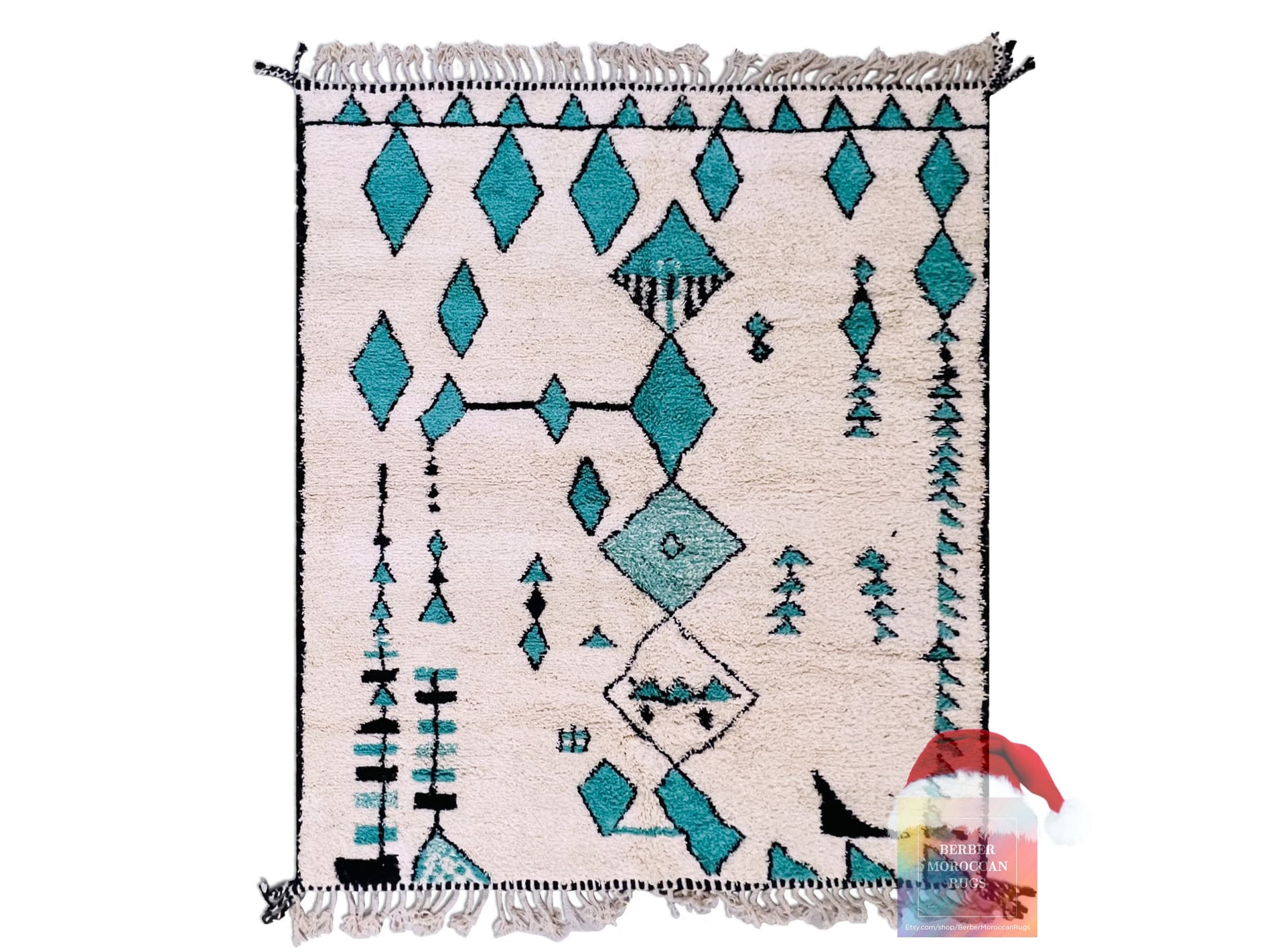 Moroccan Berber rug - Beni ourain rug - Custom area rug - handmade White rug