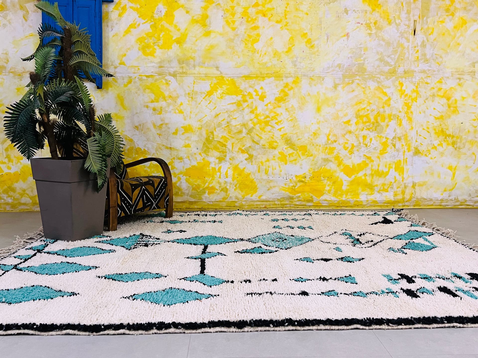 Moroccan Berber rug - Beni ourain rug - Custom area rug - handmade White rug