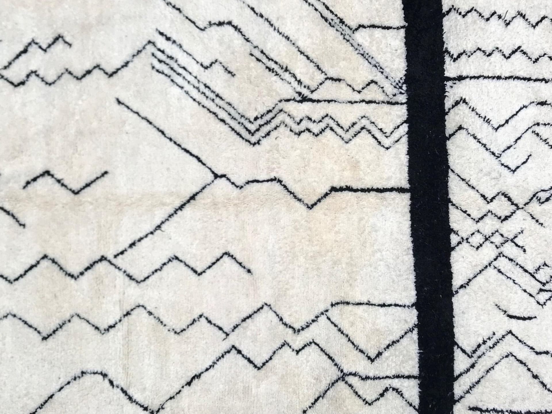 Ivory Banded Beni Ourain Rug