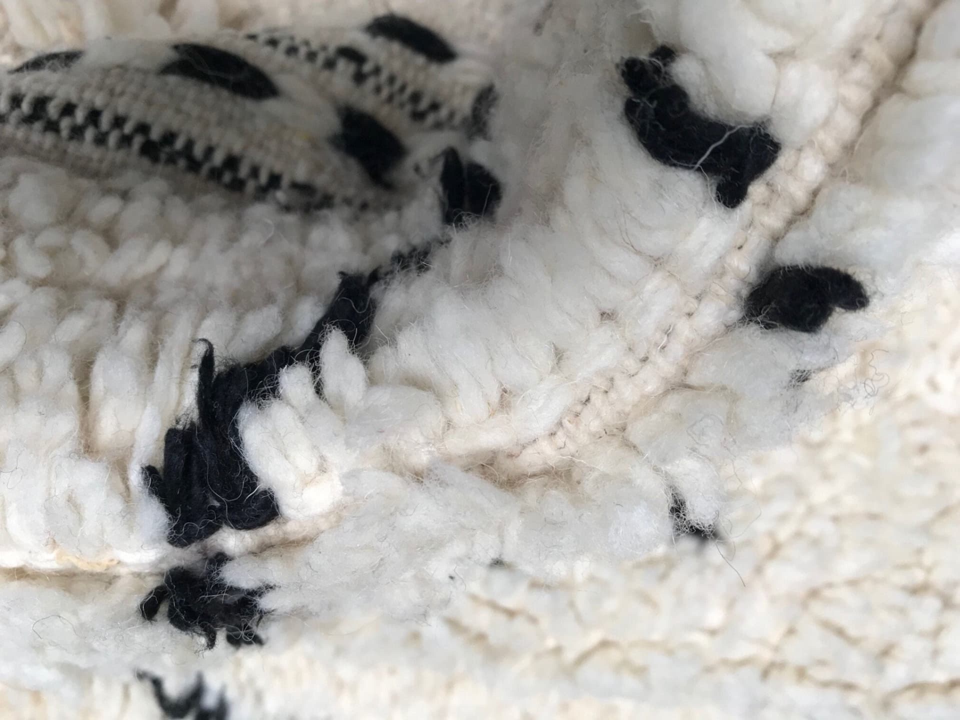 Ivory Banded Beni Ourain Rug