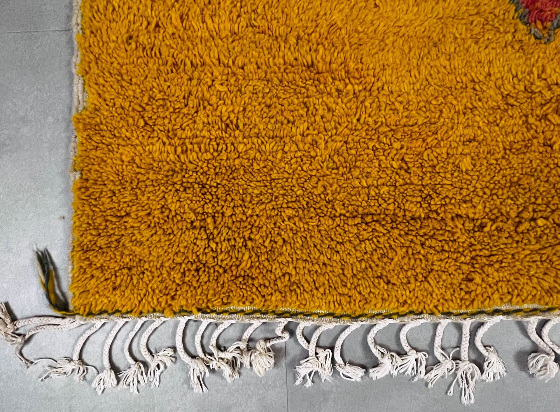 Yellow Diamond Motif Beni Ourain Rug