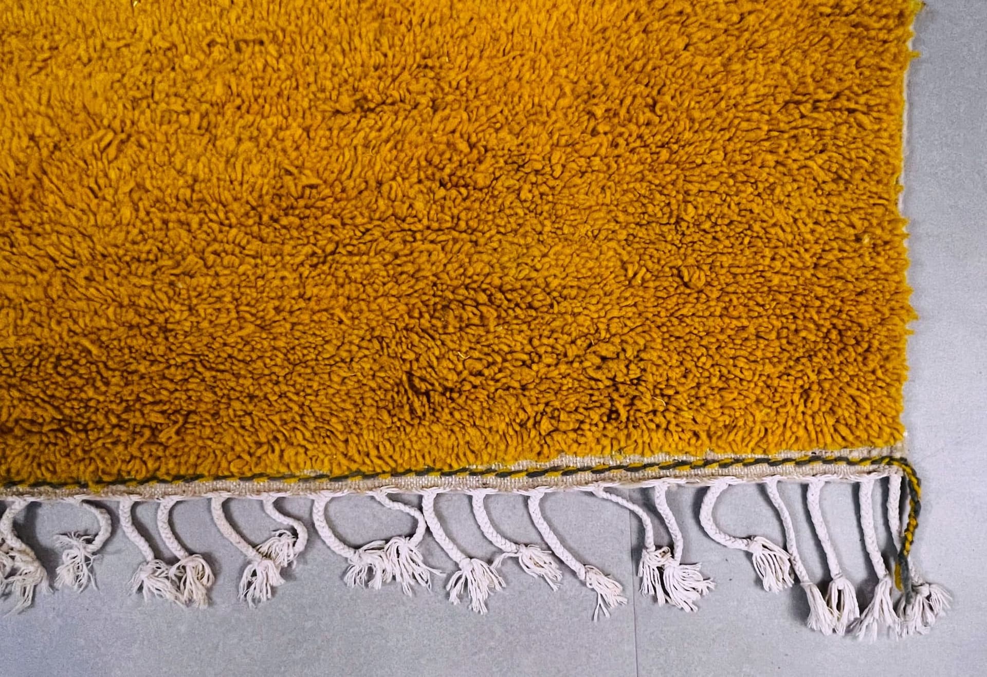 Yellow Diamond Motif Beni Ourain Rug