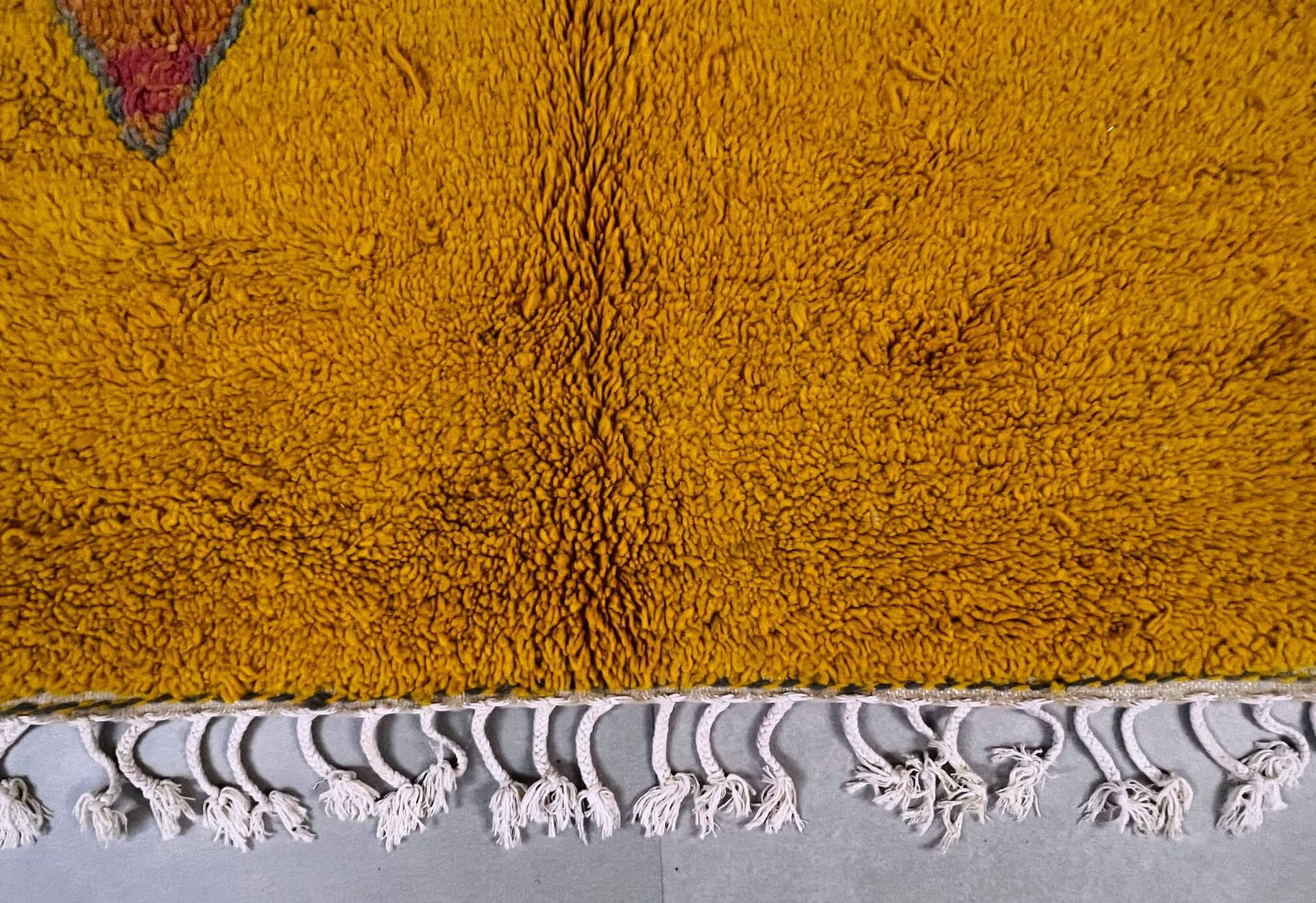Yellow Diamond Motif Beni Ourain Rug