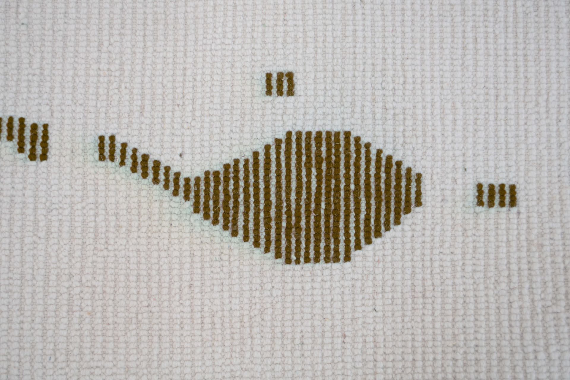 Ivory Brown Abstract Beni Ourain Rug
