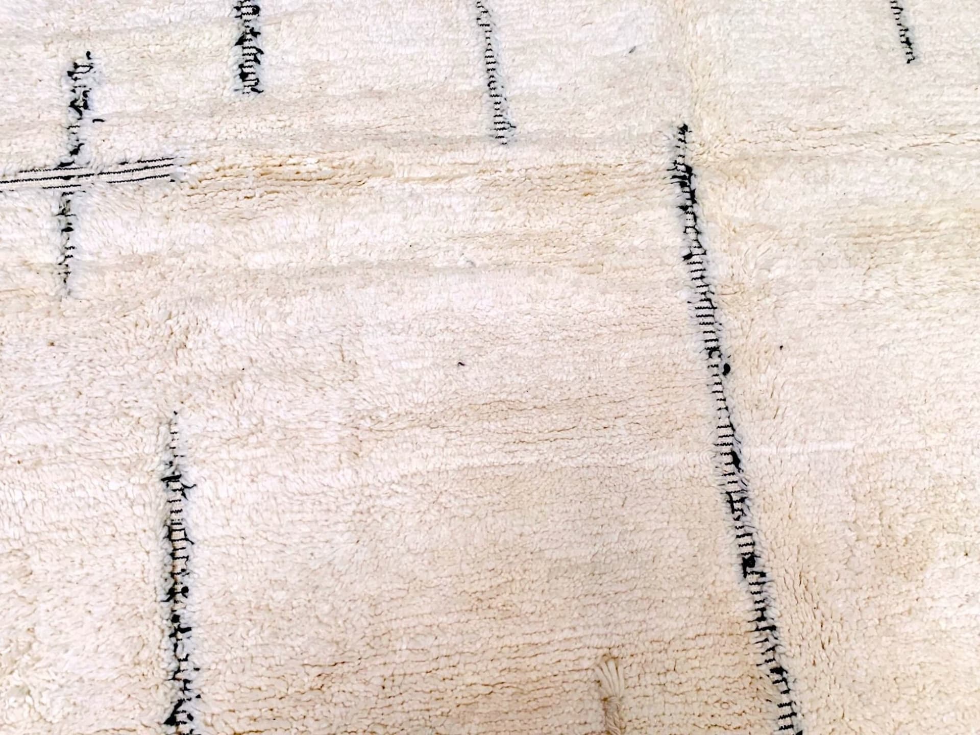 Ivory Black Lined Beni Ourain Rug
