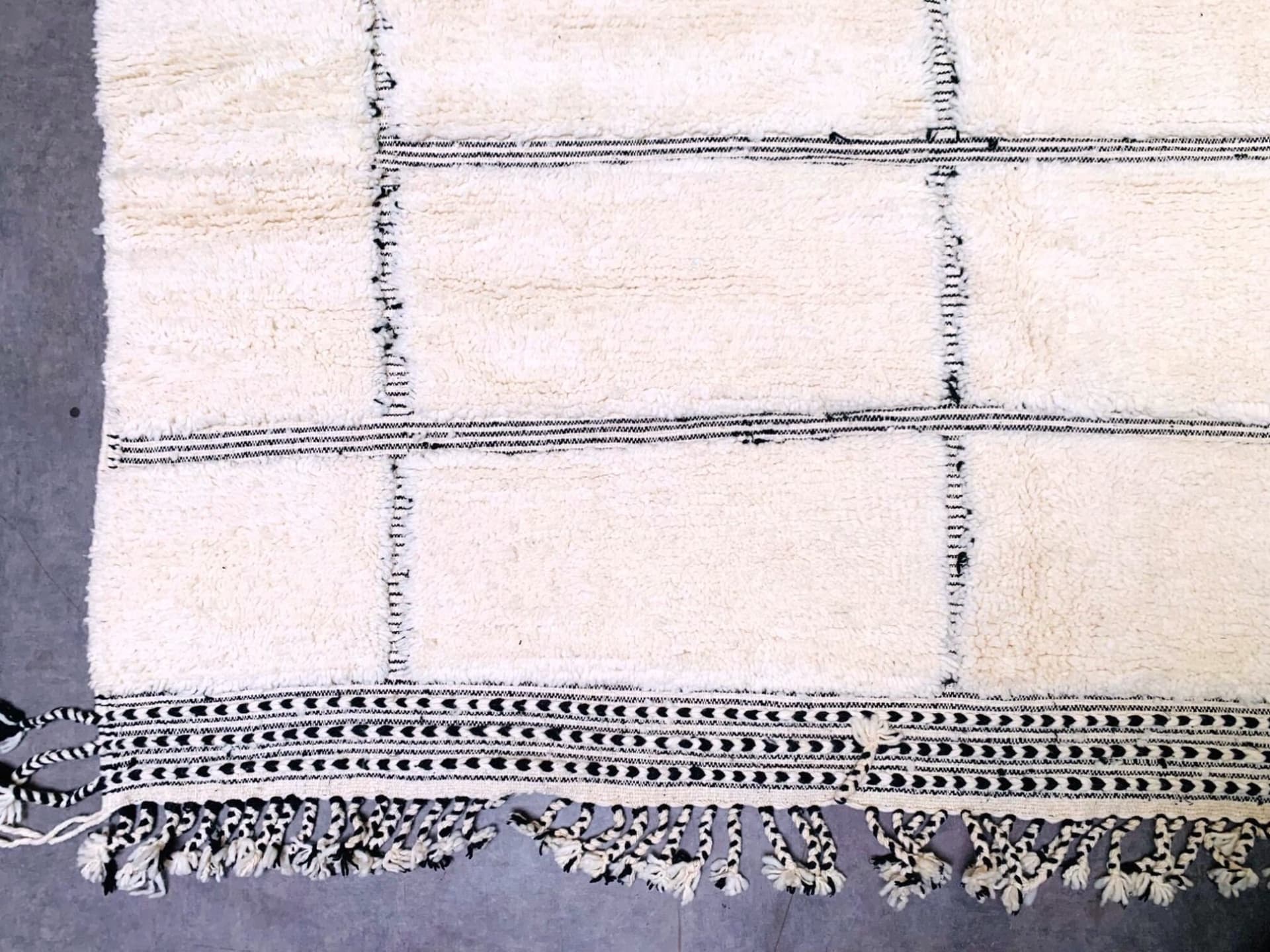 Ivory Black Lined Beni Ourain Rug