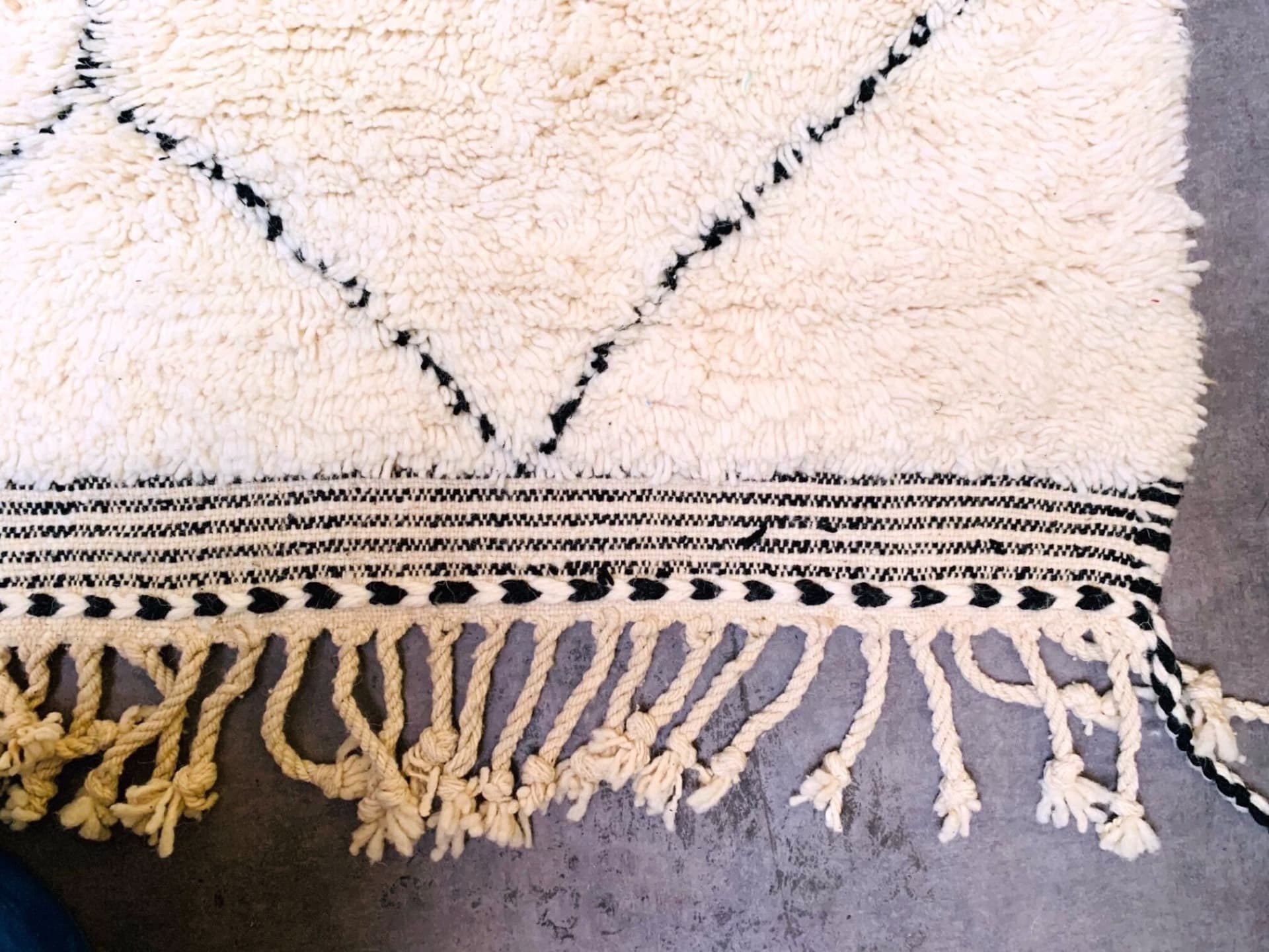 Neutral Crosshatch Beni Ourain Rug