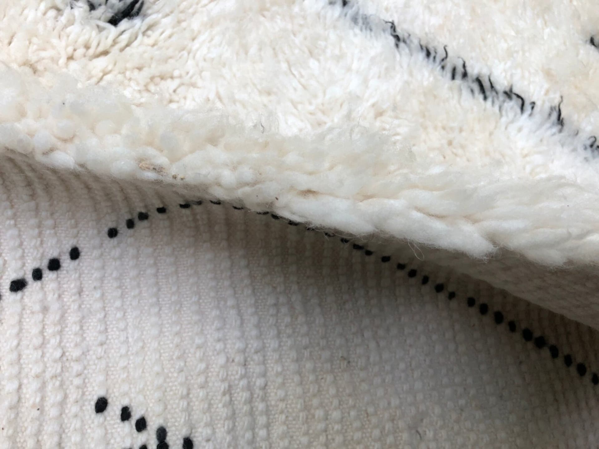 Ivory Speckled Diamond Beni Ourain Rug