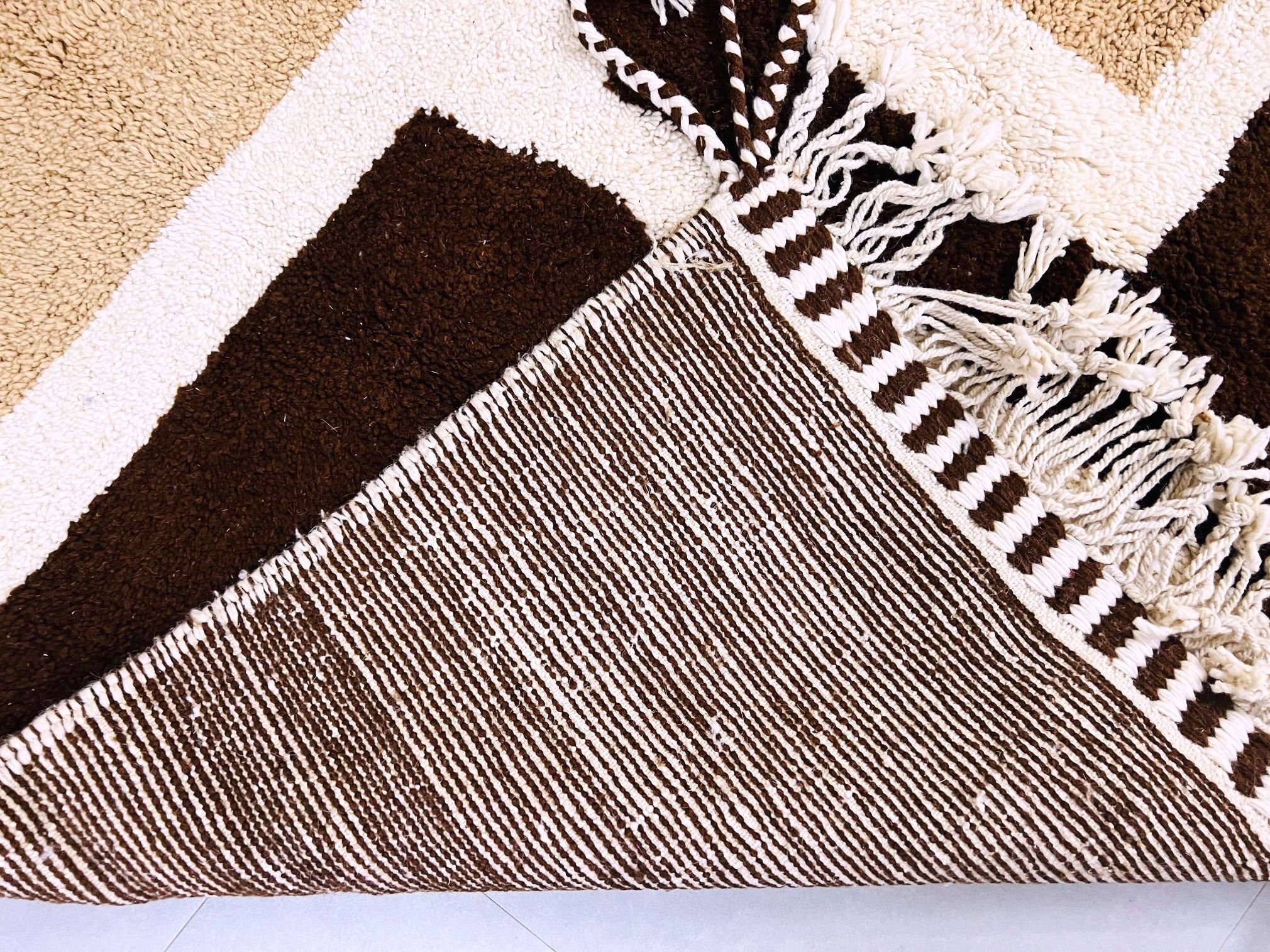 Brown Geometric Beni Ourain Rug