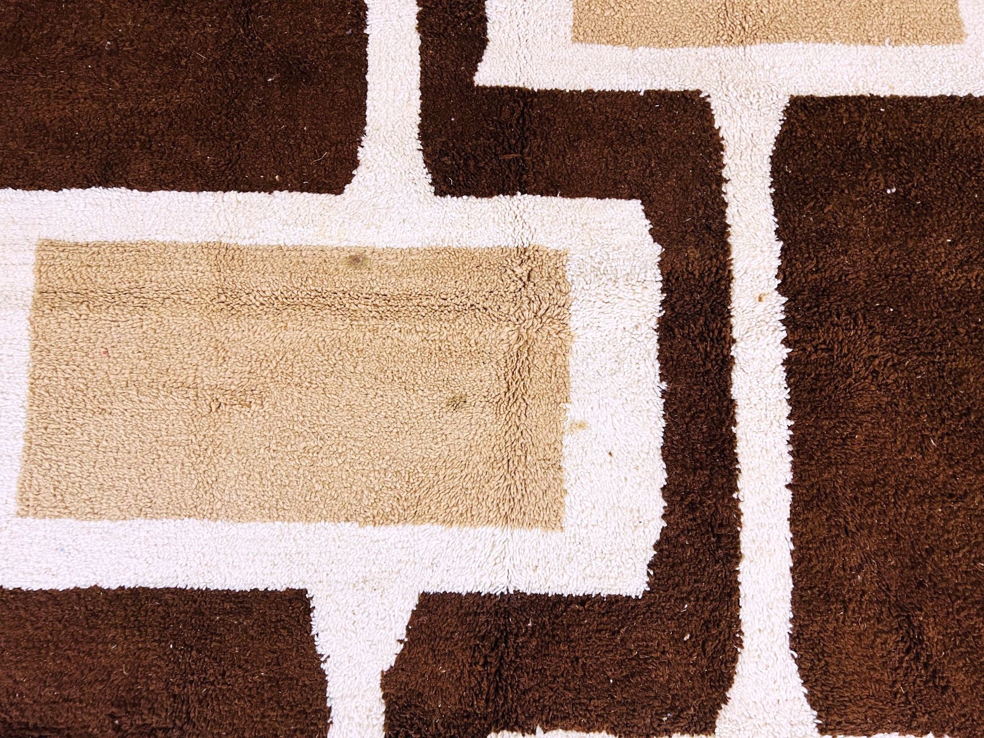 Brown Geometric Beni Ourain Rug