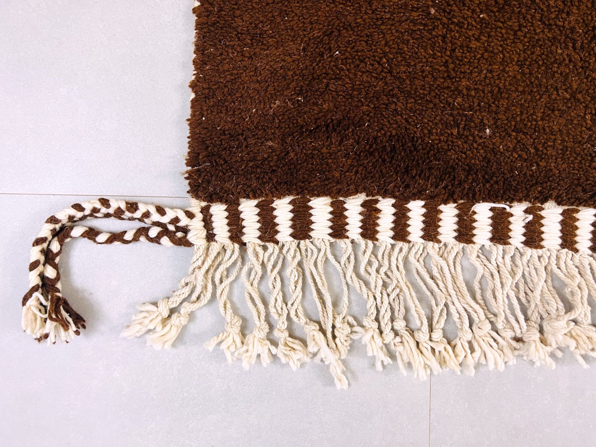 Brown Geometric Beni Ourain Rug