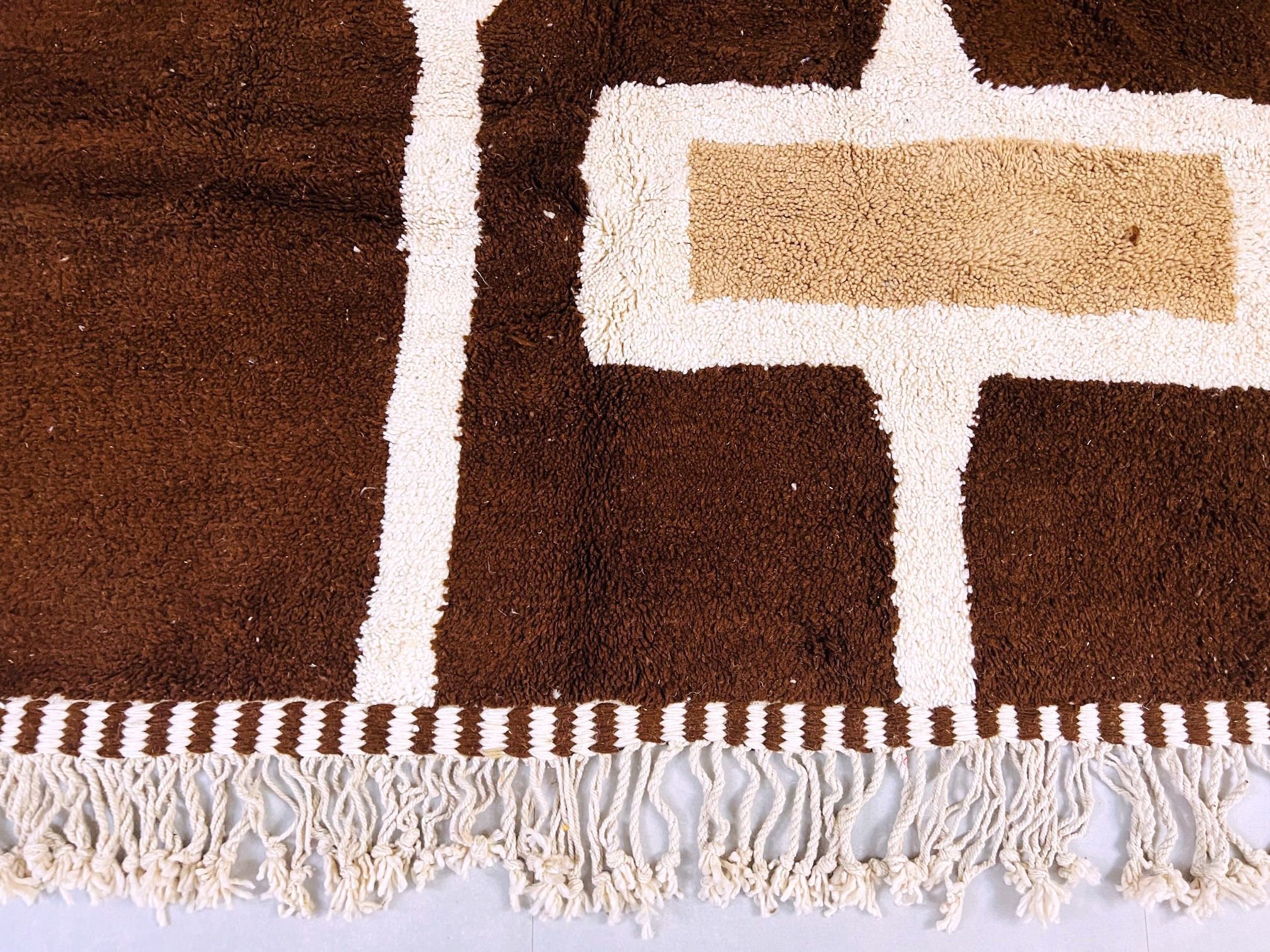 Brown Geometric Beni Ourain Rug