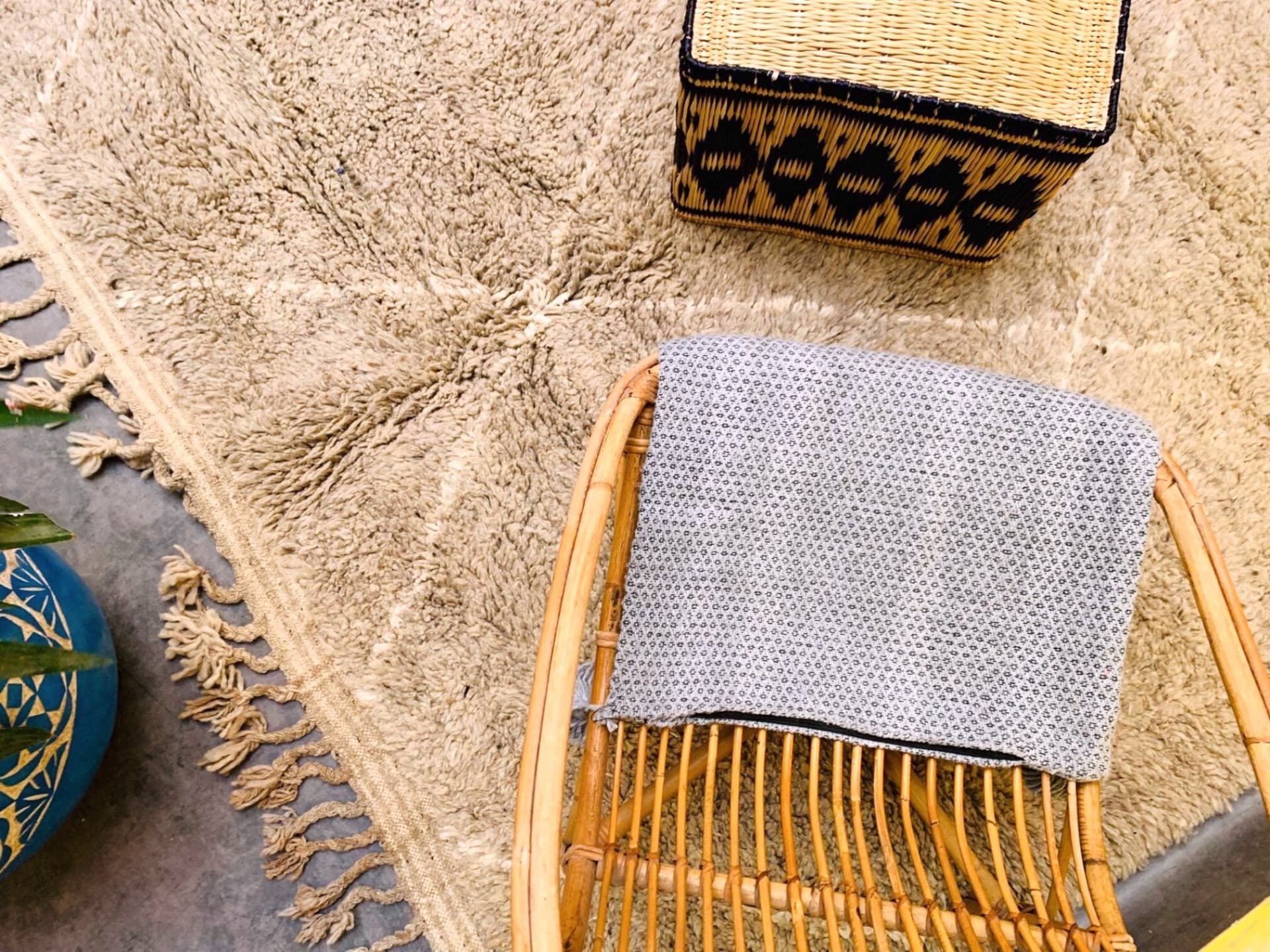 Ivory Tassel Beni Ourain Rug