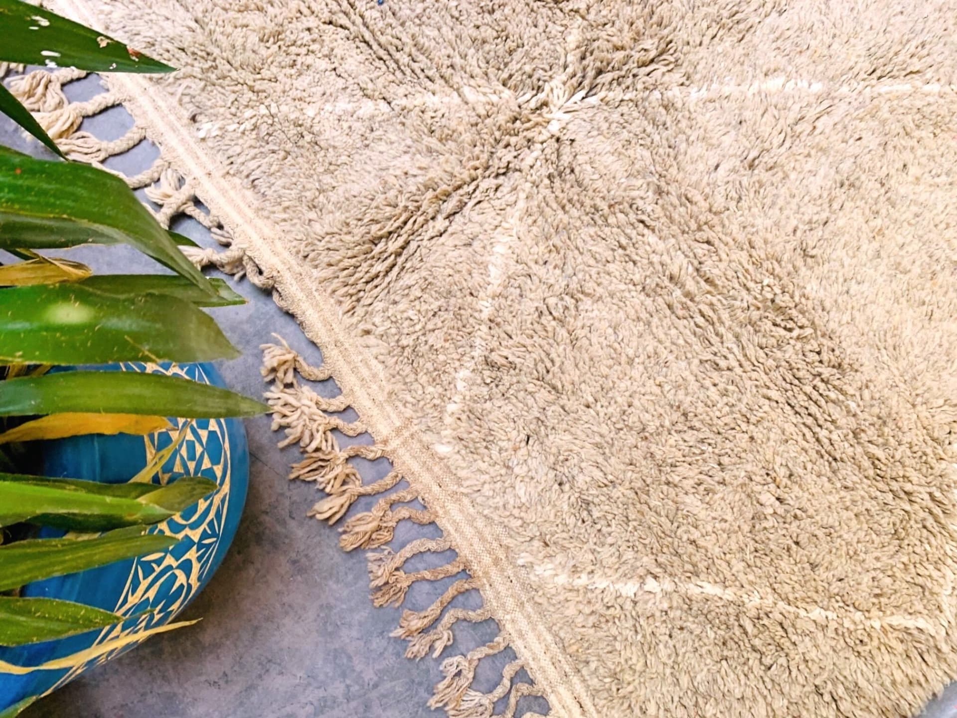 Ivory Tassel Beni Ourain Rug